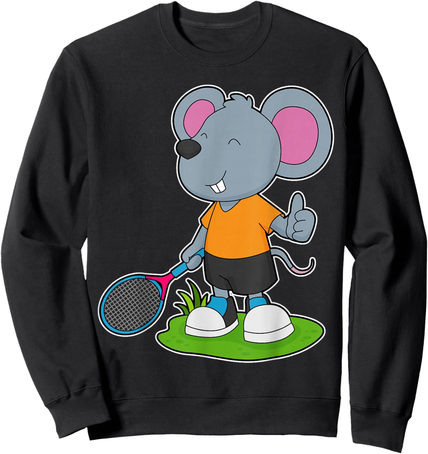 Mouse Tennis Tennis racket Sports Sweatshirt - Sweatshirt | Black