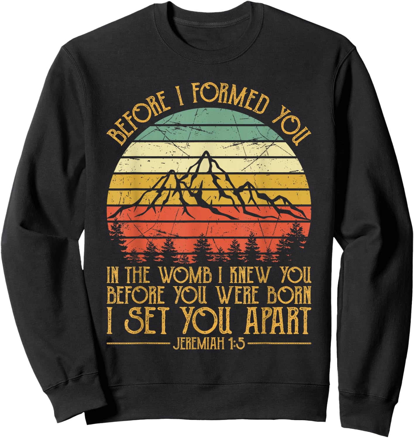 Religious Bible Verse Jeremiah 1:5 Pro Life Christian Sweatshirt - Sweatshirt | Black