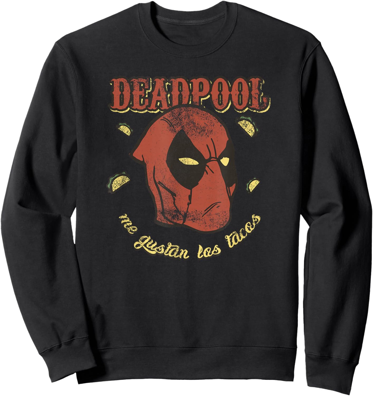 Marvel Comics Retro Classic Deadpool Me Gustan Los Tacos Sweatshirt - Sweatshirt | Black