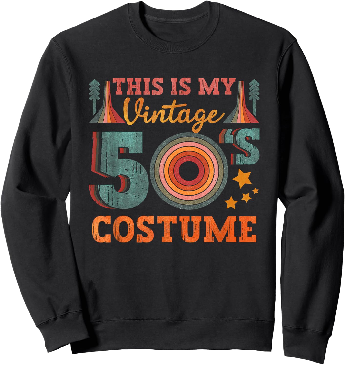 This Is My Vintage 50s Costume Outfit 1950s Theme Sweatshirt - Sweatshirt | Black