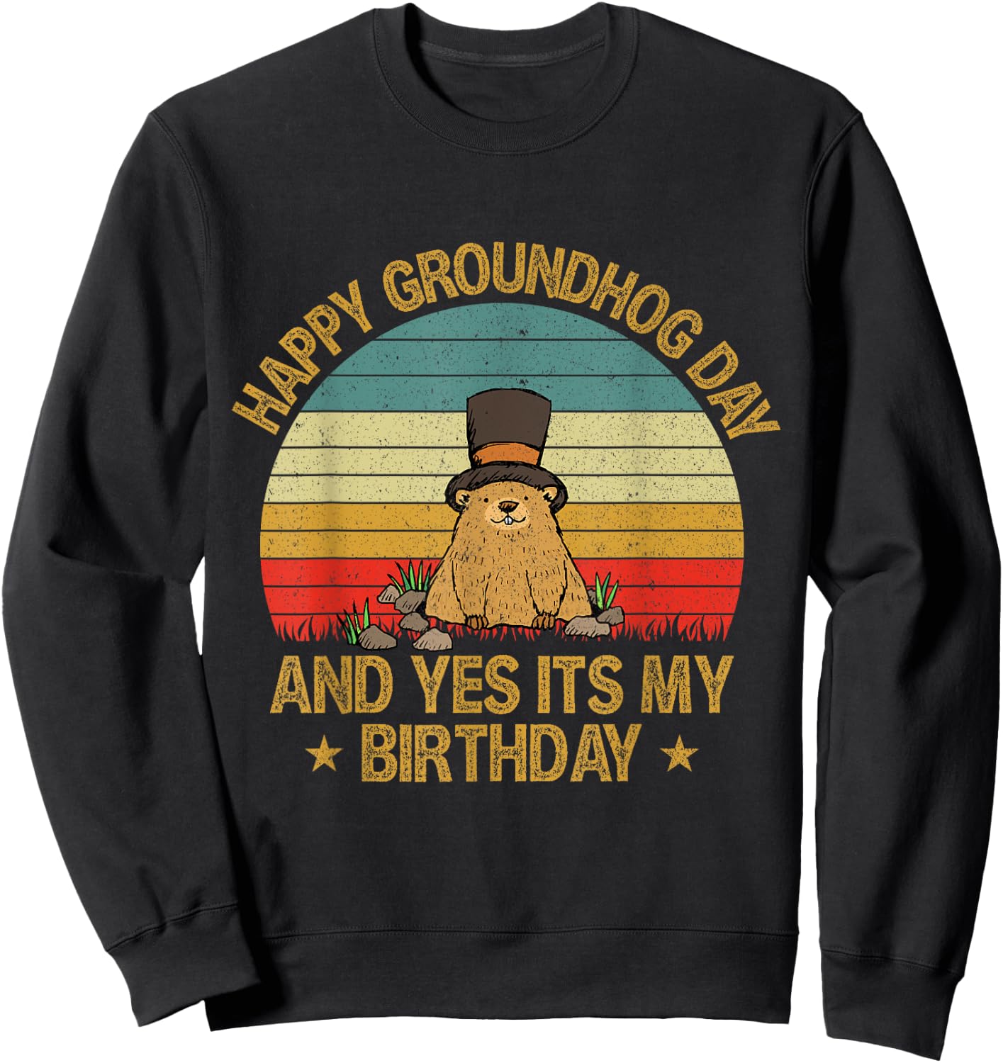 Happy Groundhog Day Lovers Costume Boys Girls Women Men Sweatshirt - Sweatshirt | Black