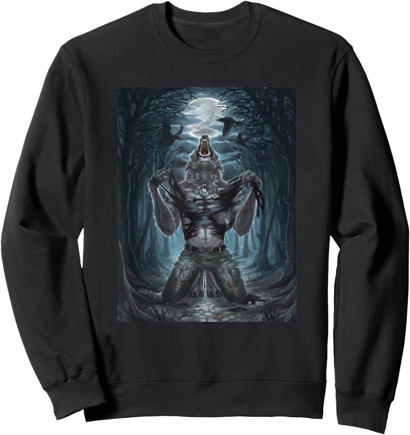 Werewolf Ripping Off Meme Sweatshirt - Sweatshirt | Black