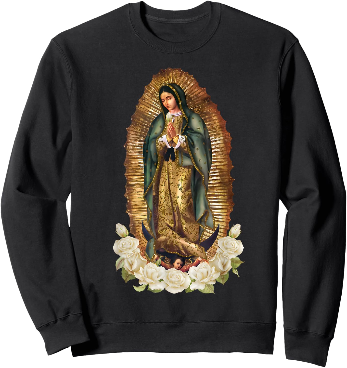 Our Lady of Guadalupe Virgin Mary Catholic Saint Sweatshirt - Sweatshirt | Black