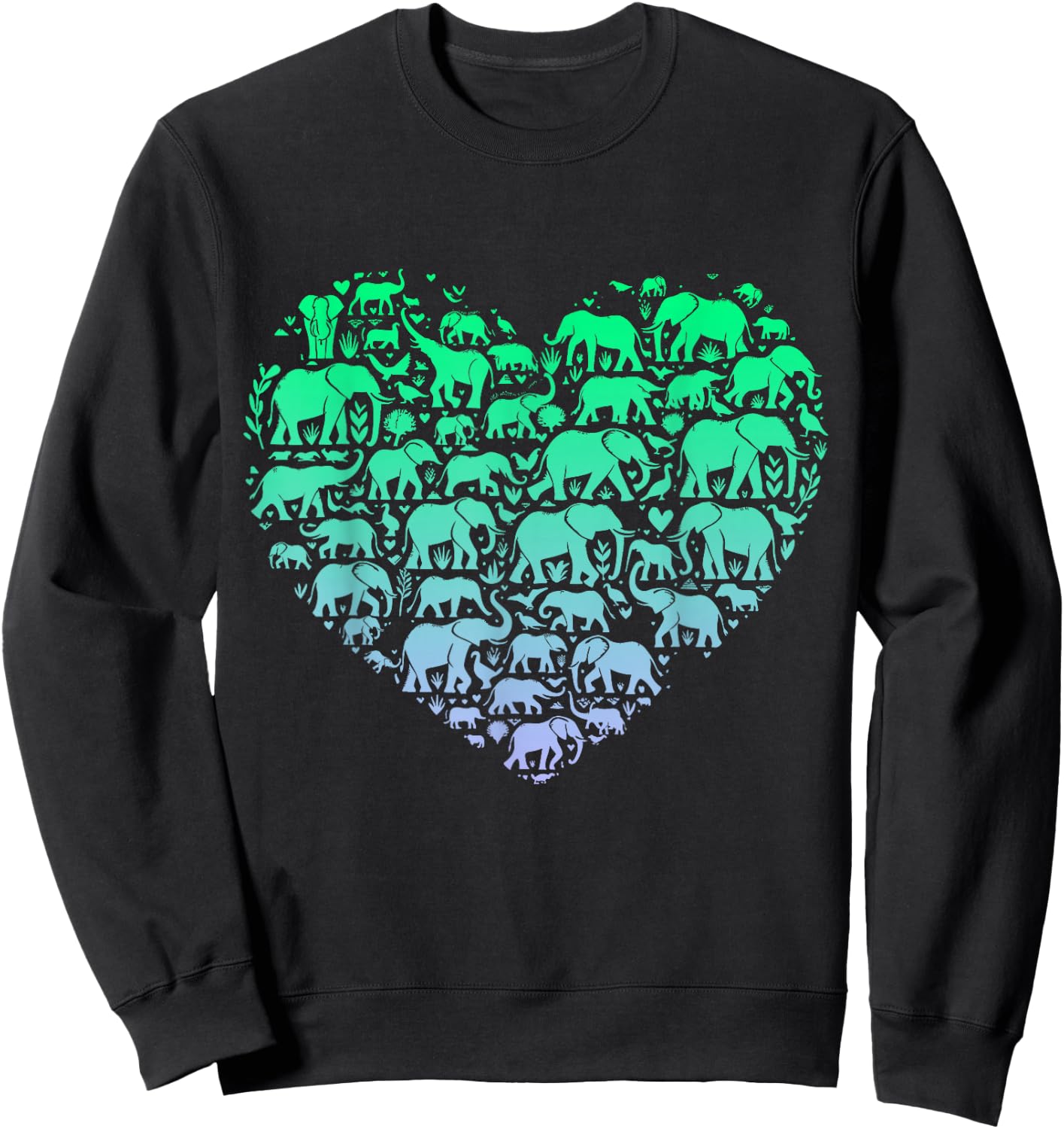 Silhouette Elephants Stuff for Elephant Lover Boys Elephant Sweatshirt - Sweatshirt | Black