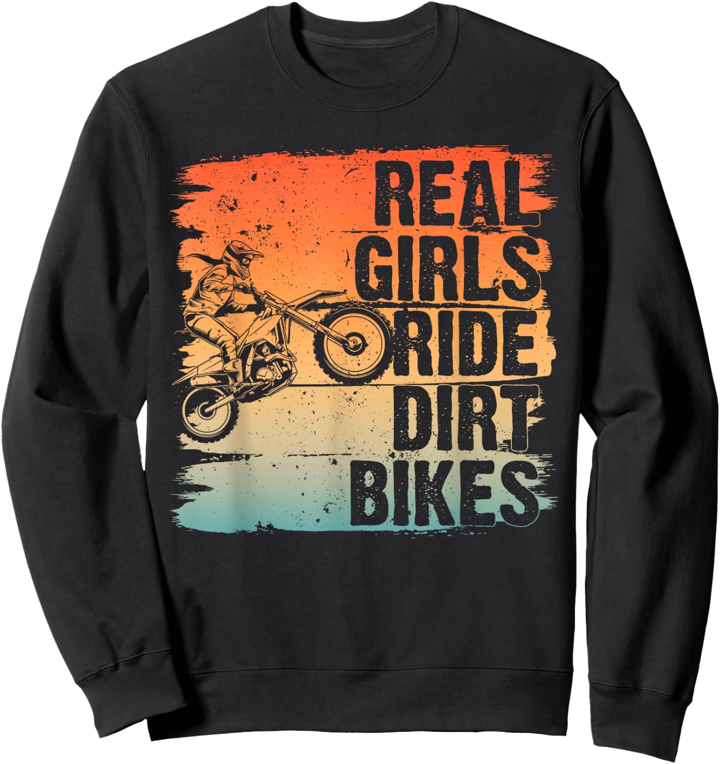 Cool Dirt Bike Girls Motocross Biker Racer Sport Sweatshirt - Sweatshirt | Black