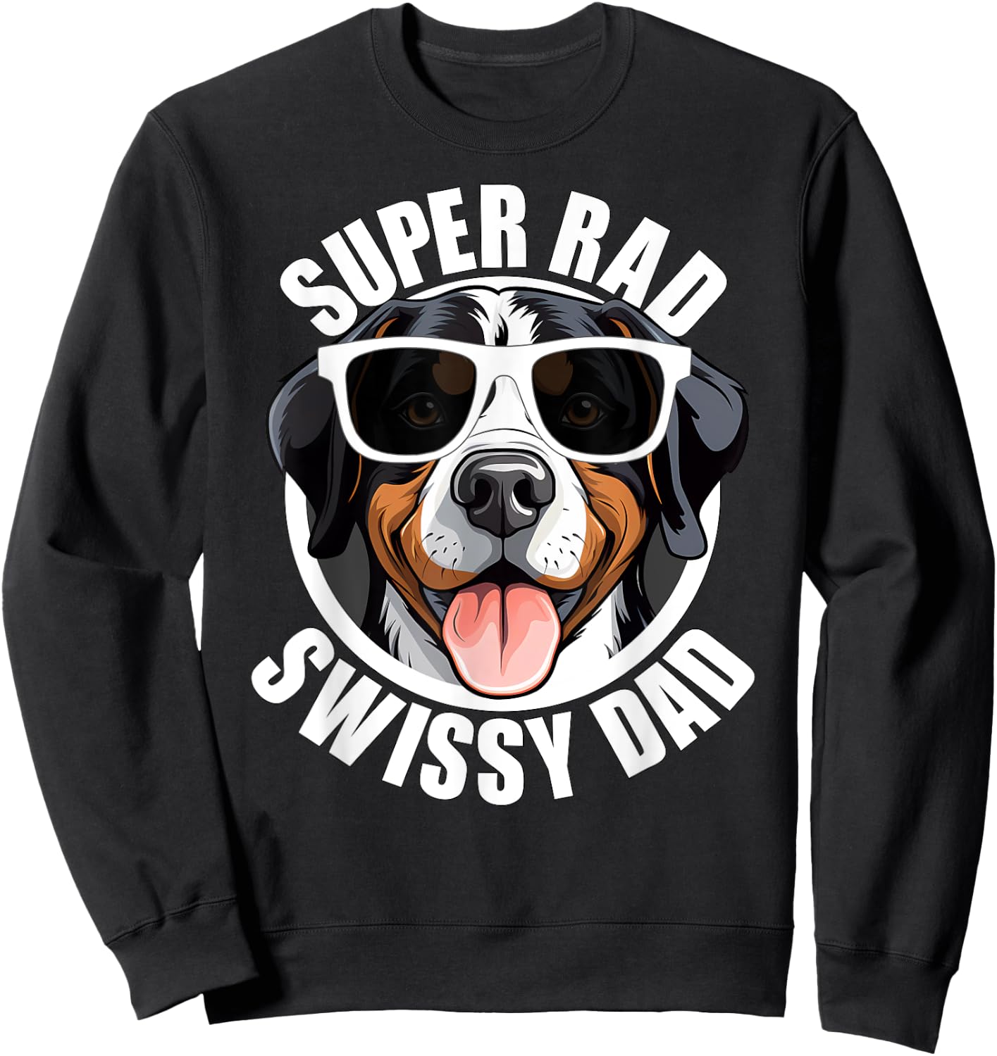 Greater Swiss Mountain Dog Swissy Dad Cute Puppy Father Men Sweatshirt - Sweatshirt | Black
