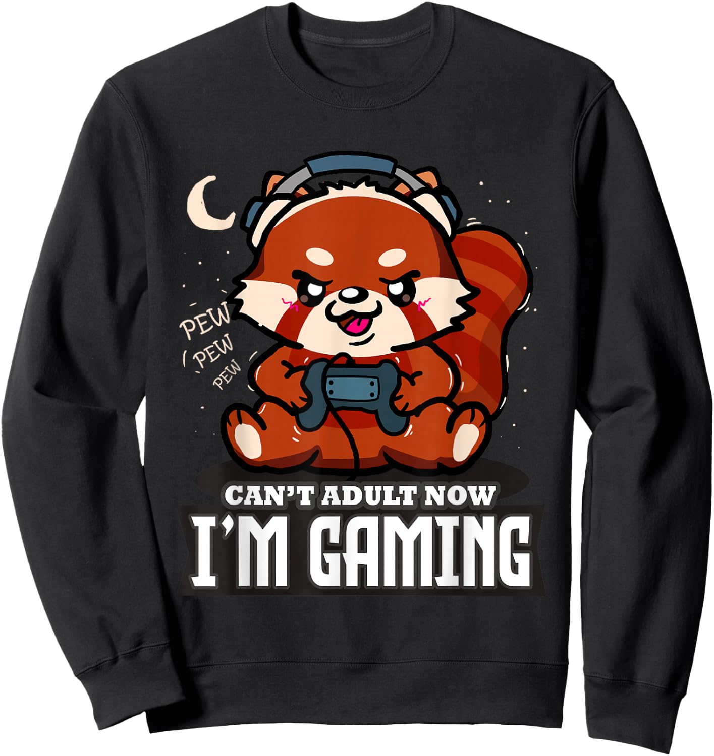 Ich kann jetzt nicht erwachsen werden, ich spielen Red Panda Gamer Sweatshirt - Sweatshirt | Black