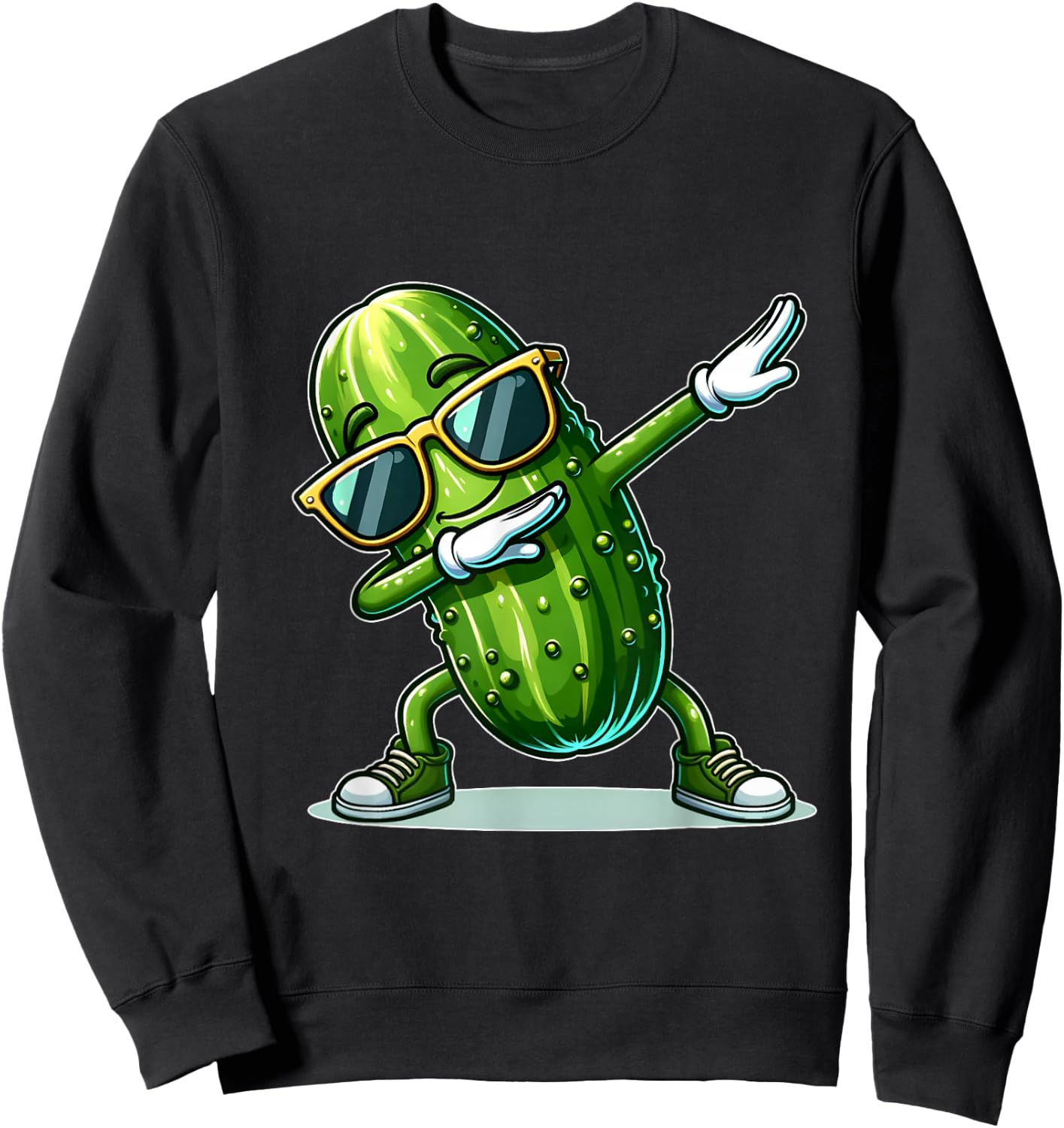 Dabbing Pickle Cucumber Funny Pickle Sweatshirt - Sweatshirt | Black