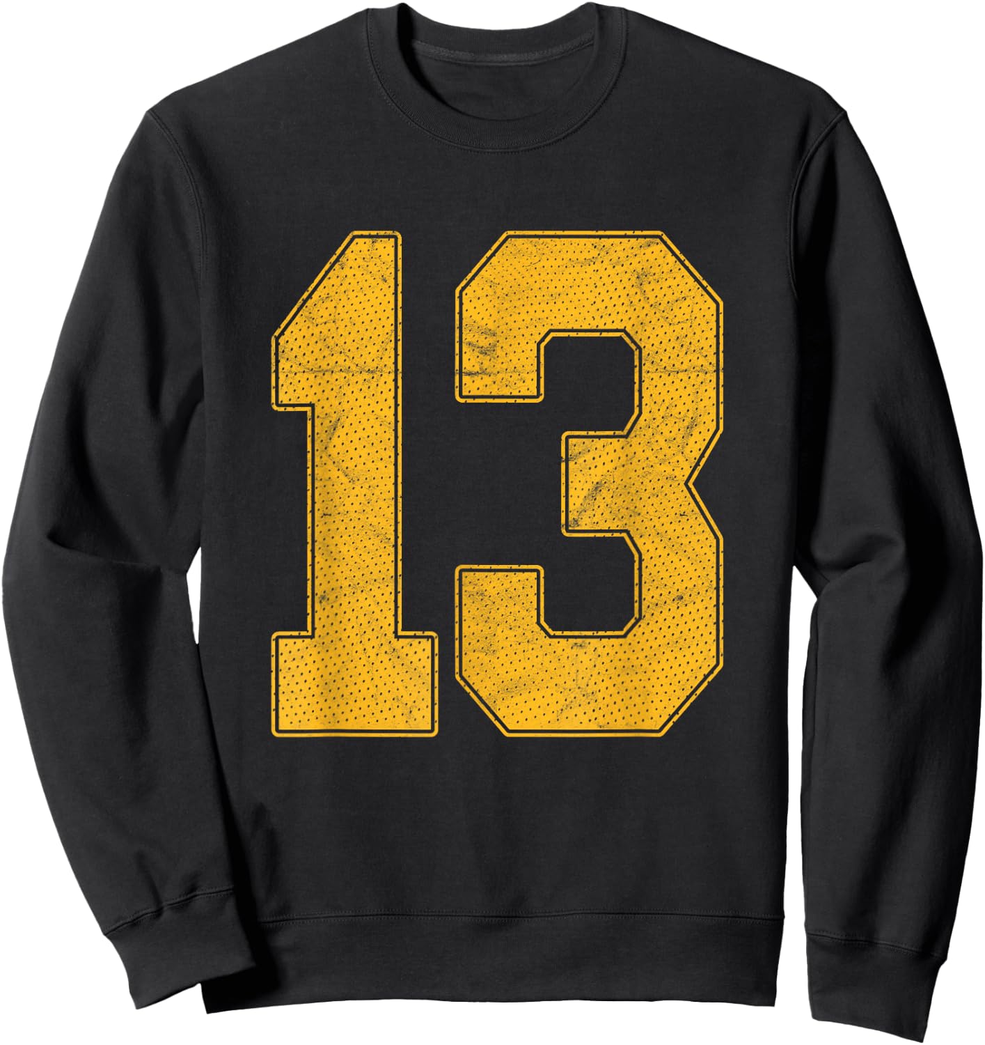 Number 13 Numbered Uniform Sports Team Jersey 13th Birthday Sweatshirt - Sweatshirt | Black