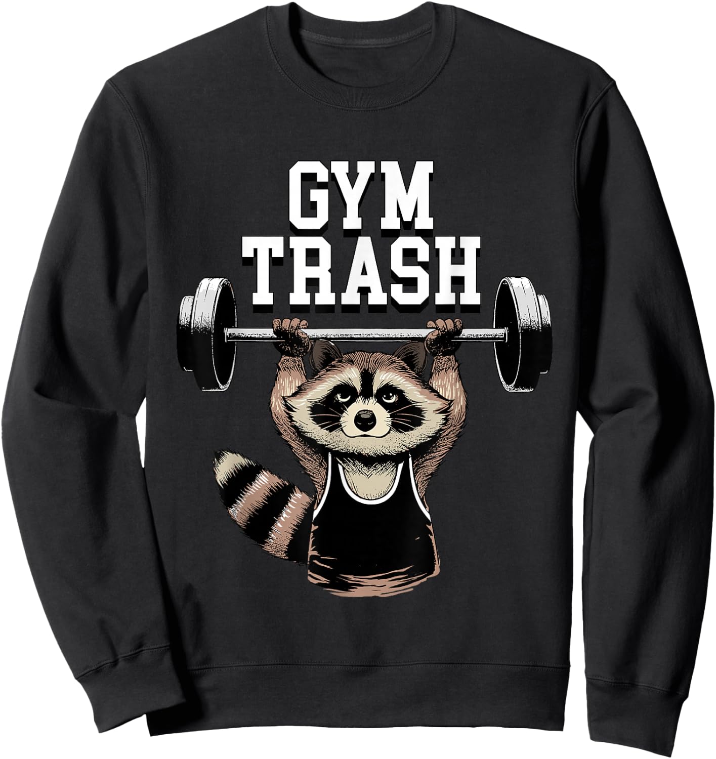 Funny Workout Shirt Raccoon Gym Trash Panda Gym Rats Lifter Sweatshirt - Sweatshirt | Black