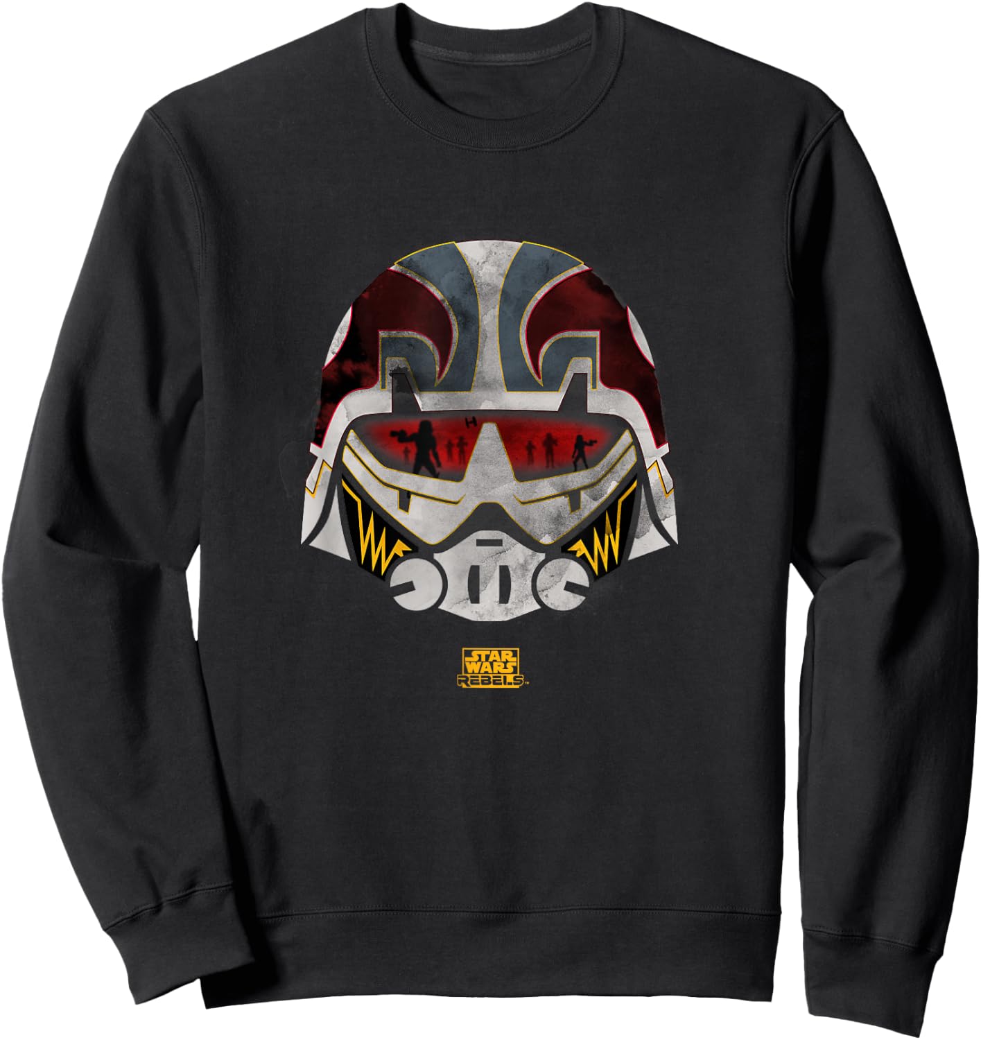 Star Wars Rebels Ezra Bridger Cadet Helmet Distressed Logo Sweatshirt - Sweatshirt | Black