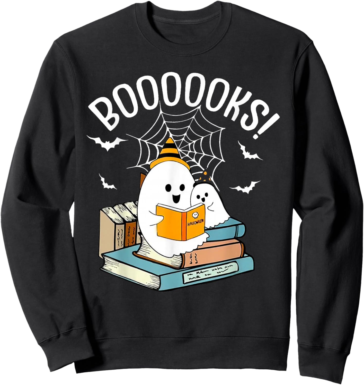 Kid Halloween Costume Boooooks Sweatshirt - Sweatshirt | Black