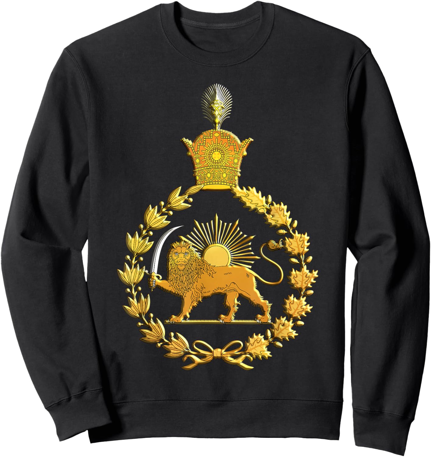 Iran Lion and Sun Pahlavi Dynasty Shir o Khorshid Sweatshirt - Sweatshirt | Black