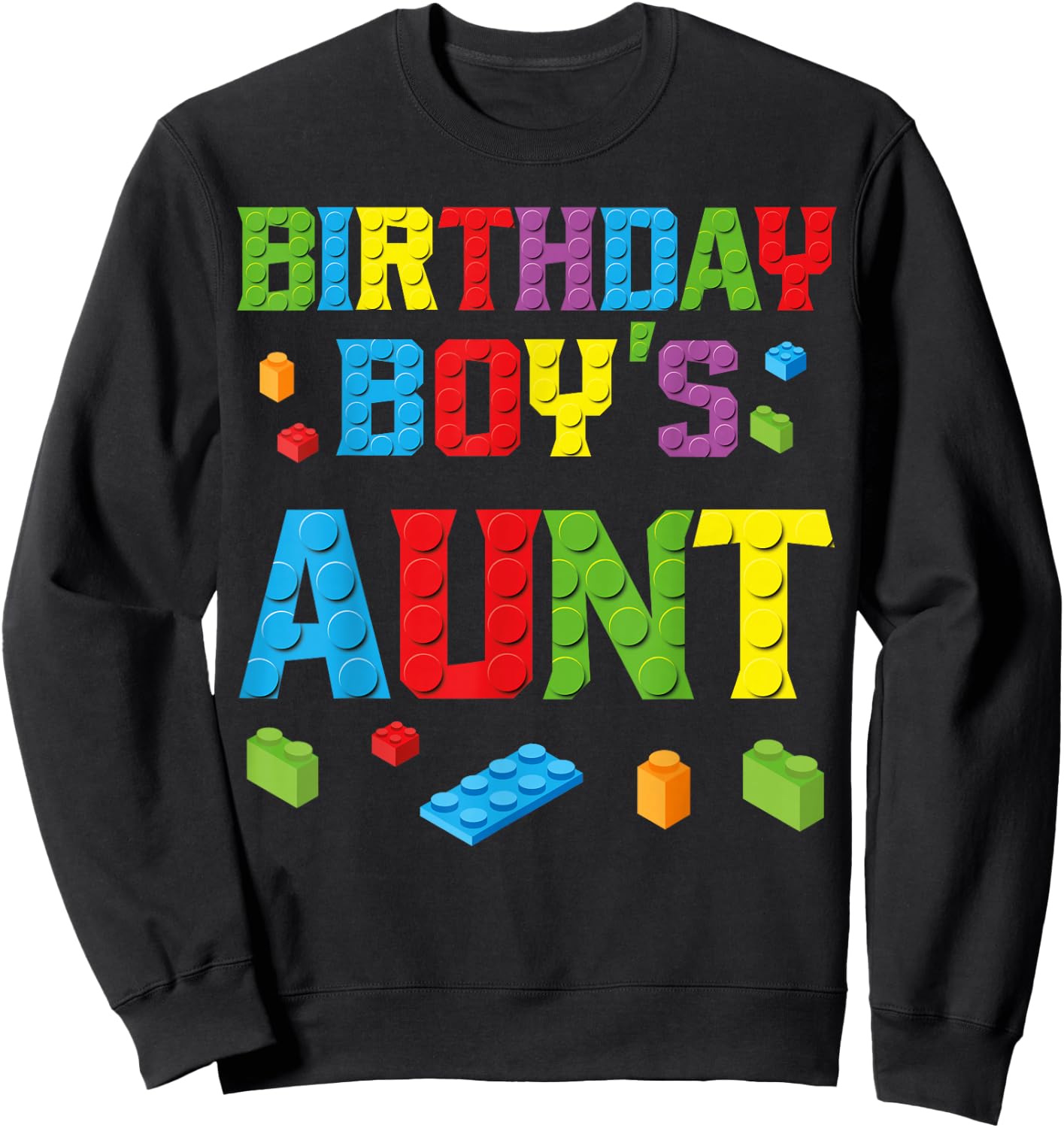Master Builder Birthday Boy's Aunt Building Bricks Blocks Sweatshirt - Sweatshirt | Black