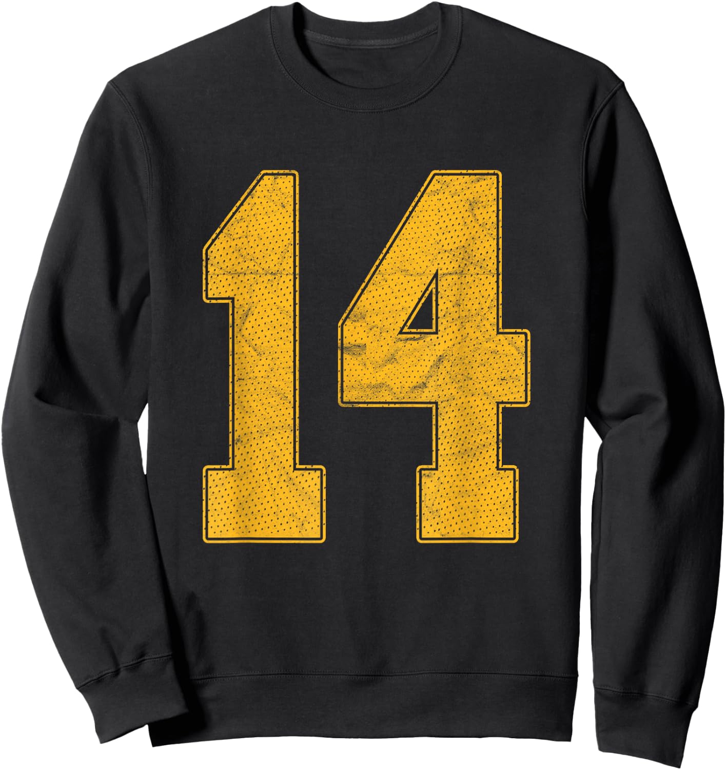 Number 14 Numbered Uniform Sports Team Jersey 14th Birthday Sweatshirt - Sweatshirt | Black