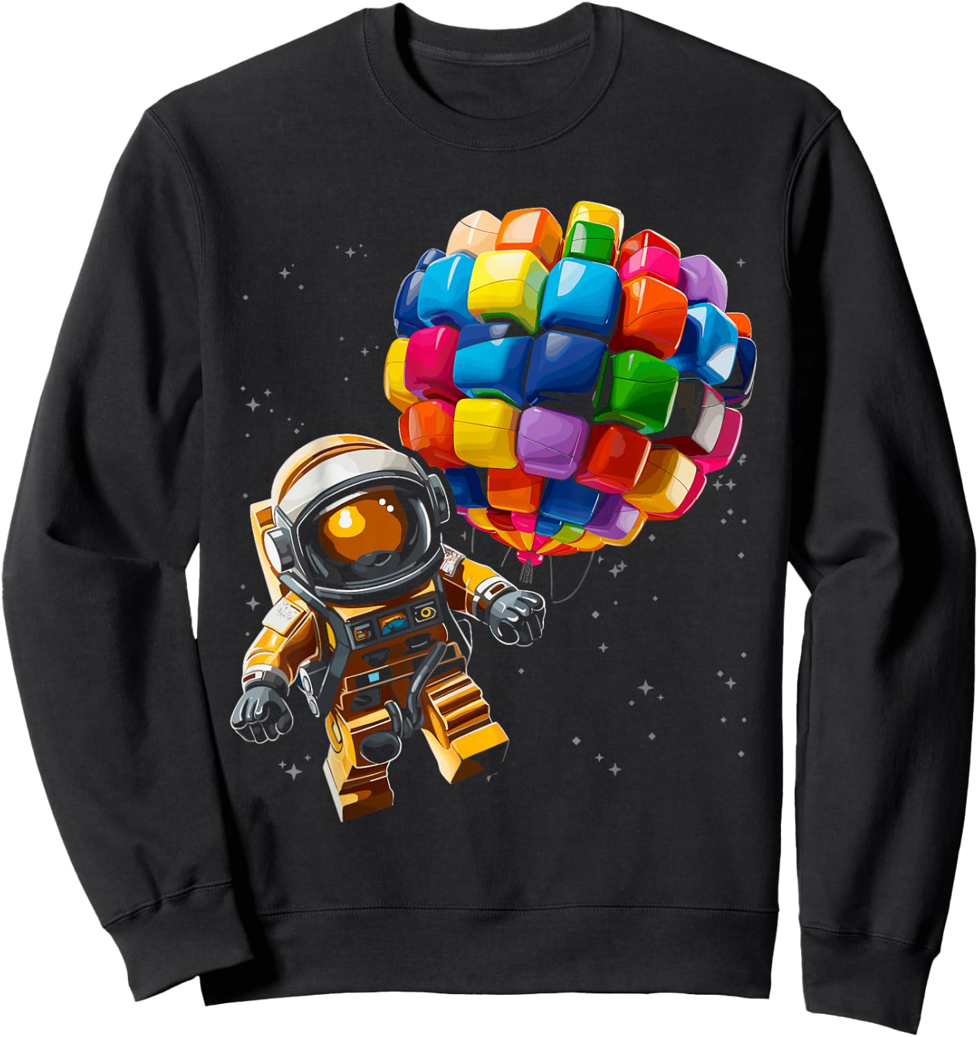 Master Builder Bricks Blocks Play Toys Astronaut Sweatshirt - Sweatshirt | Black