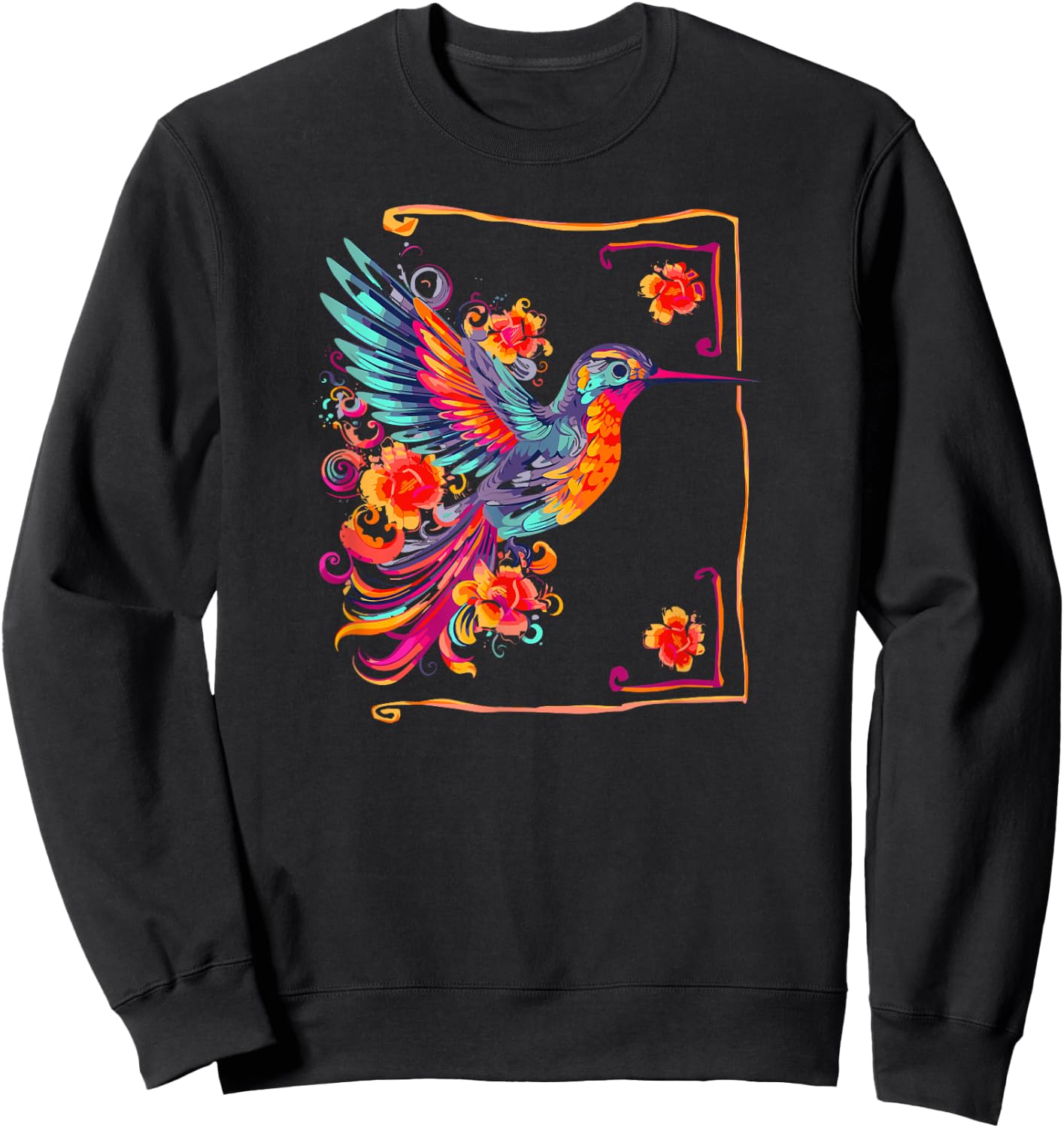 Hummingbird Bird Watcher Flower Wildlife Nature Nectar Sweatshirt - Sweatshirt | Black