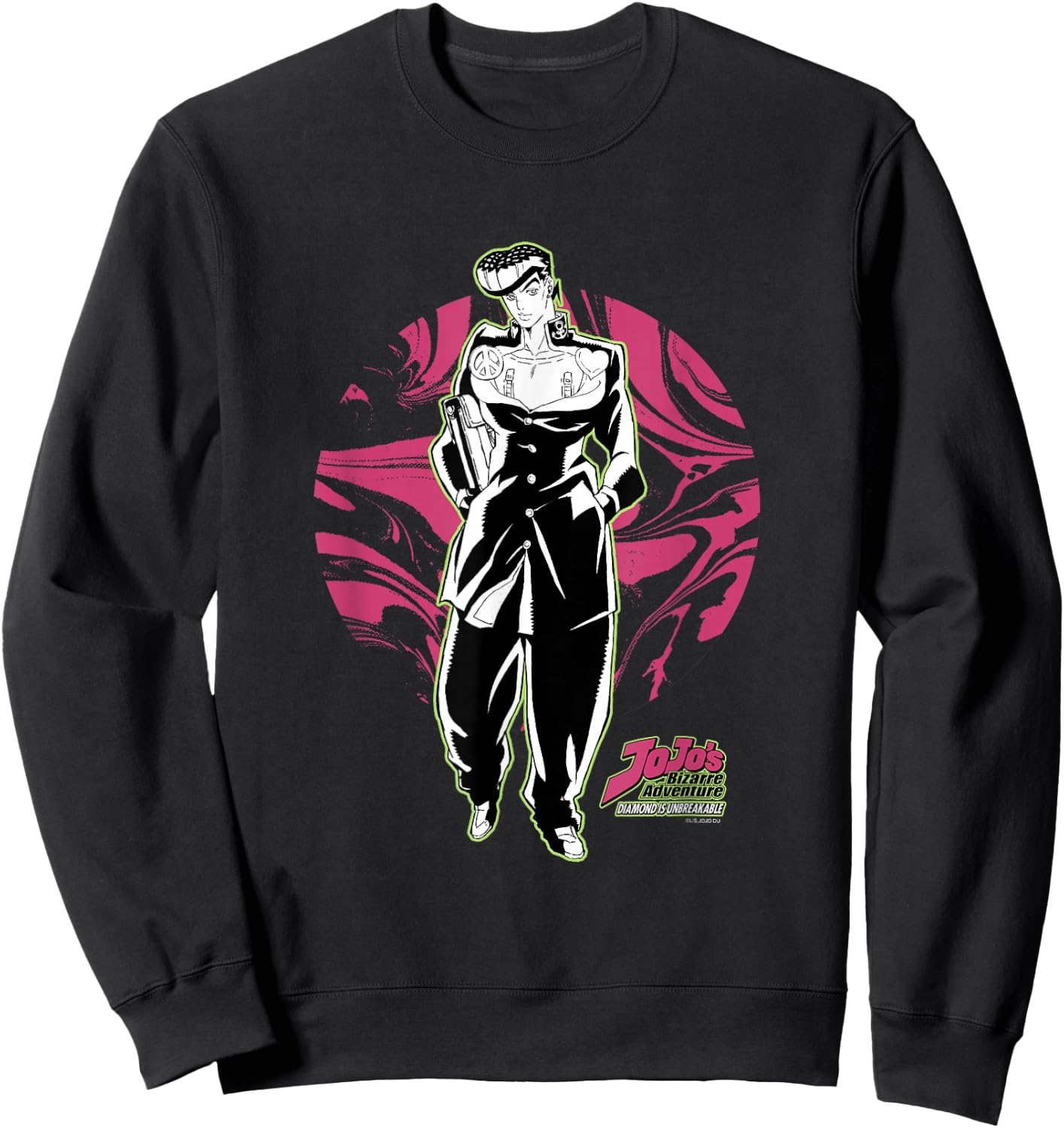 JoJo Part 4 Diamond is Unbreakable Josuke with Circle & Logo Sweatshirt - Sweatshirt | Black