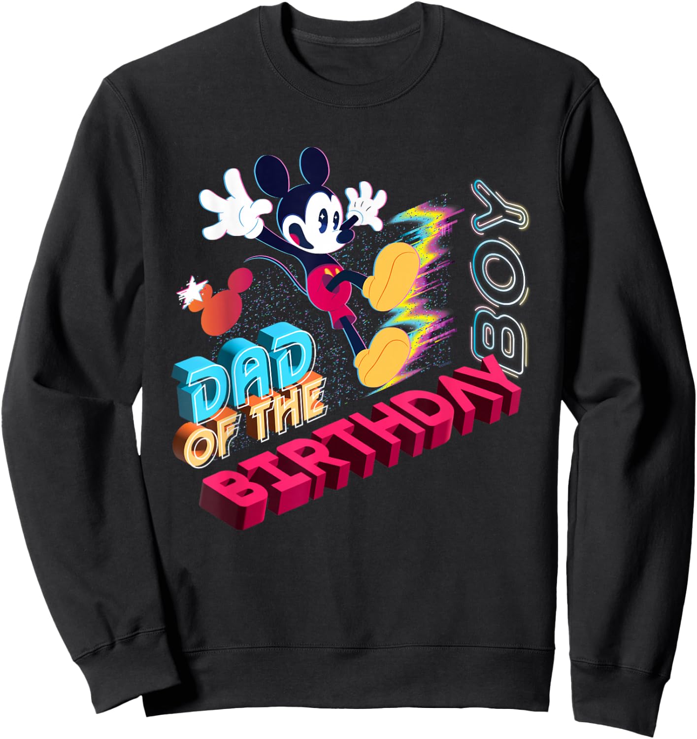 Disney Mickey Mouse Family Star Dad of The Birthday Boy Sweatshirt - Sweatshirt | Black