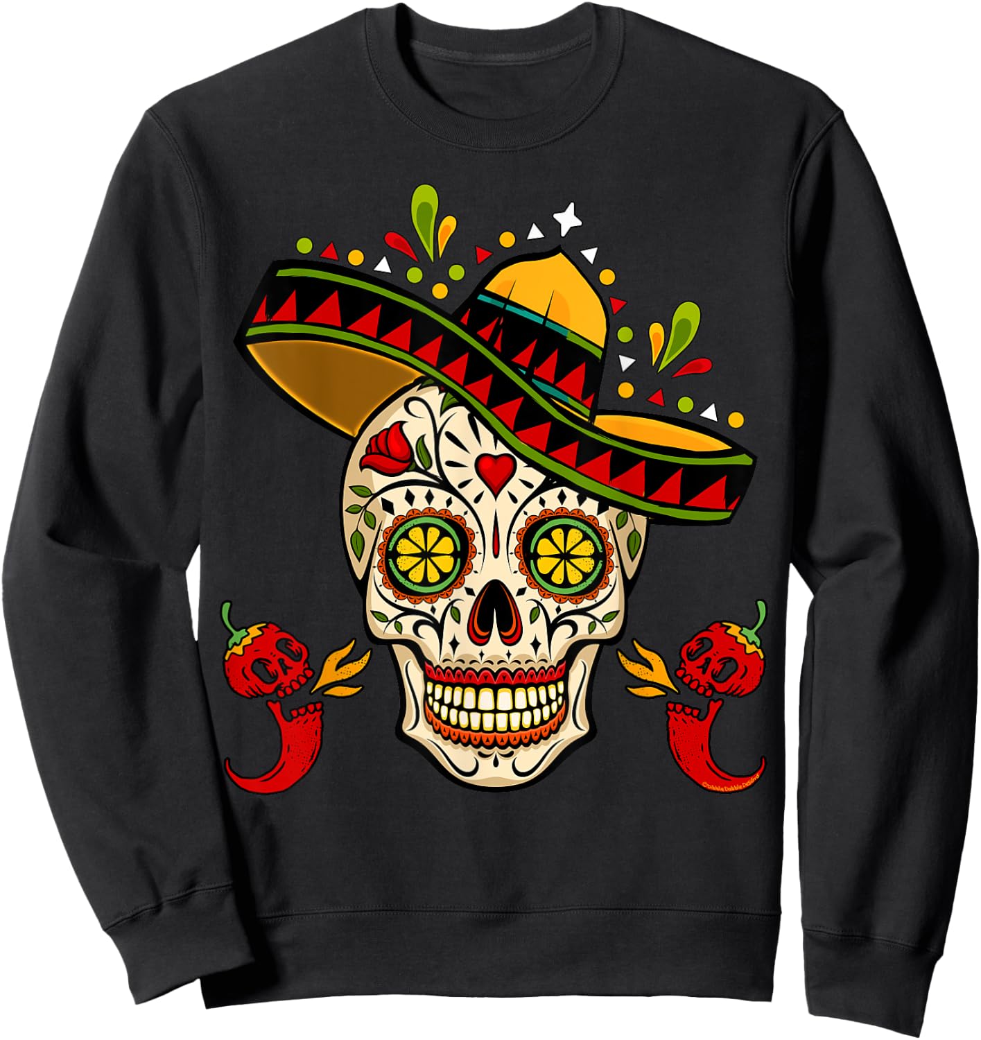 Cinco de Mayo Mexican Fiesta Sugar Skull Cinco de Mayo Sweatshirt - Sweatshirt | Black