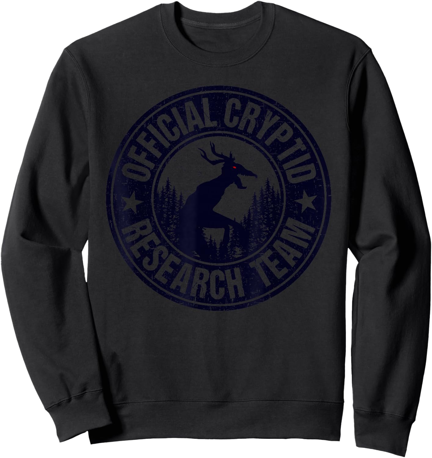 Official Cryptid Research Team Wendigo Retro Cryptozoology Sweatshirt - Sweatshirt | Black
