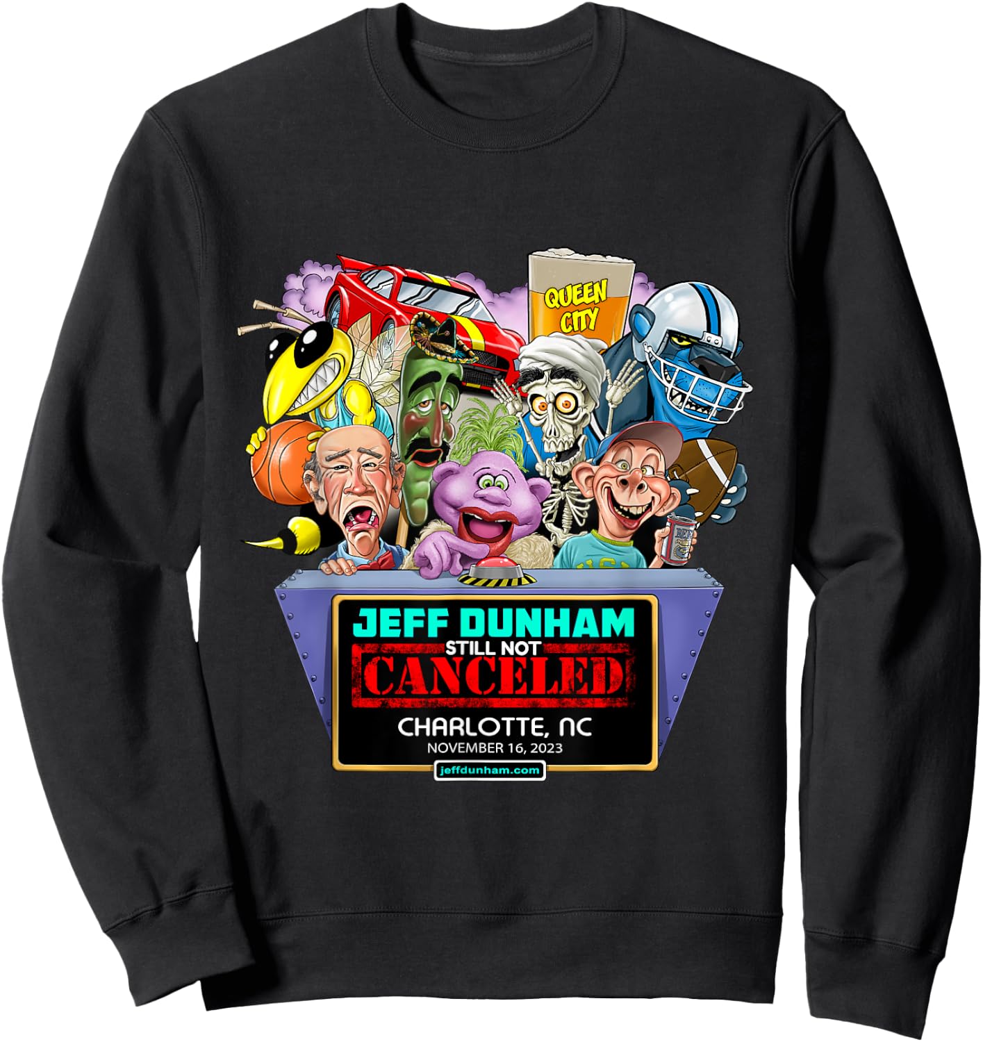 Jeff Dunham Charlotte, NC (2023) Sweatshirt - Sweatshirt | Black
