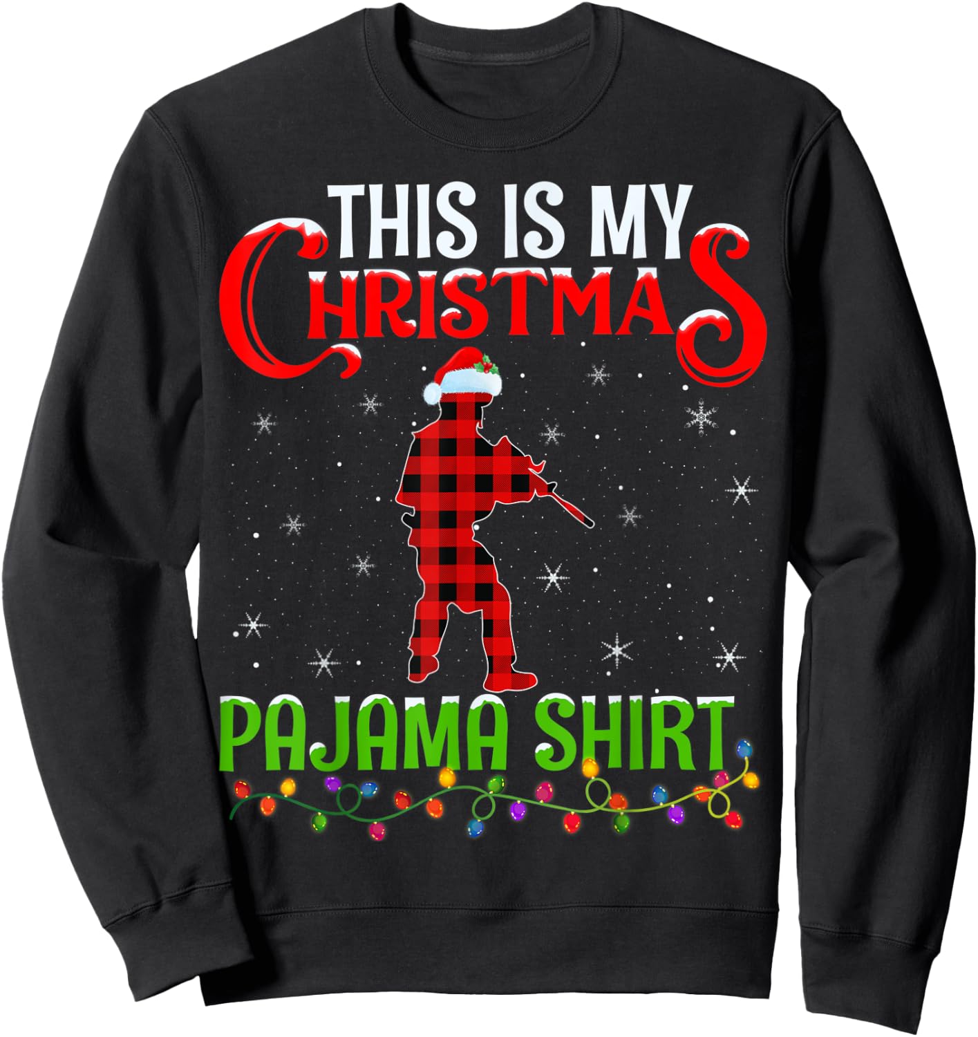 This Is My Christmas Pajama Shirt Airsoft Player Christmas Sweatshirt - Sweatshirt | Black
