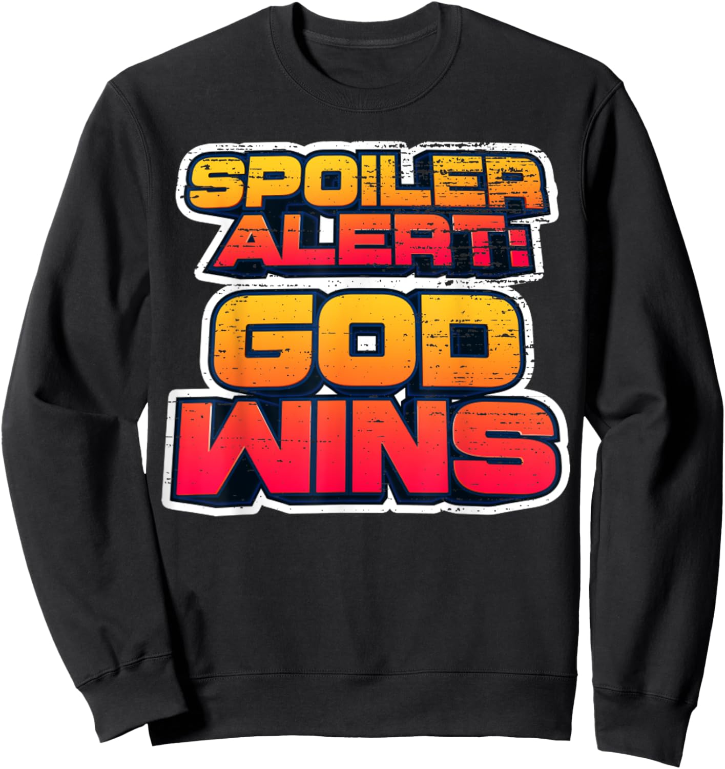 Vintage God - Wins Shirt God Wins Christian Faith Lover-God Sweatshirt - Sweatshirt | Black