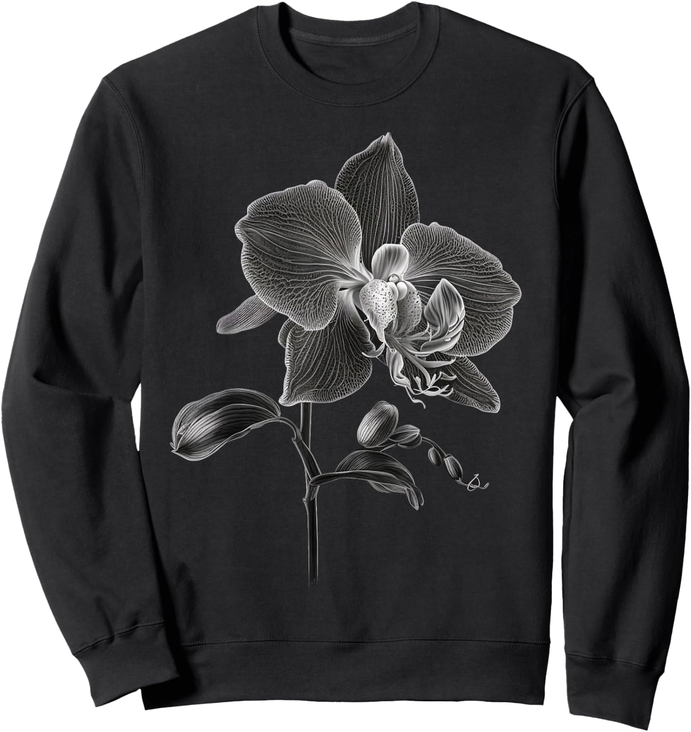 Black and White Orchid men and Orchid Sweatshirt - Sweatshirt | Black