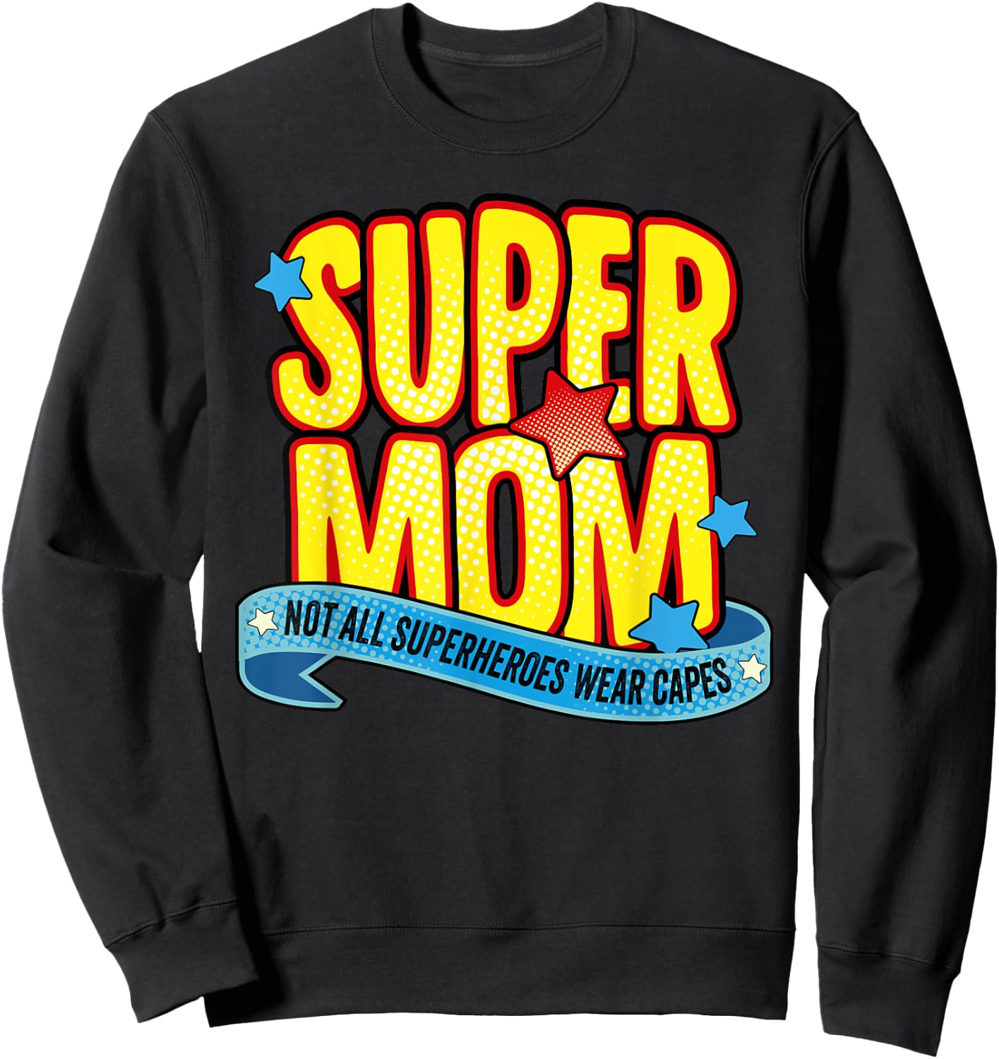 Super mom superhero mother cool retro vintage mother's day Sweatshirt - Sweatshirt | Black