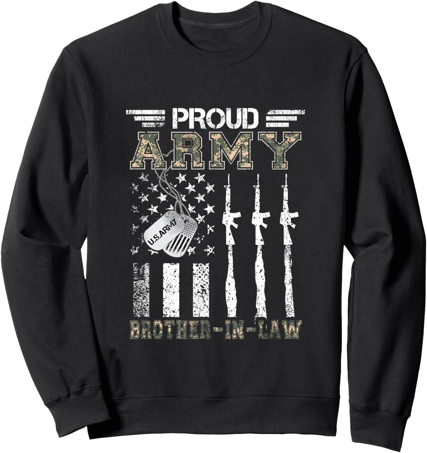 Proud Army Brother-In-Law US Army Brother-In-Law Gifts Sweatshirt - Sweatshirt | Black