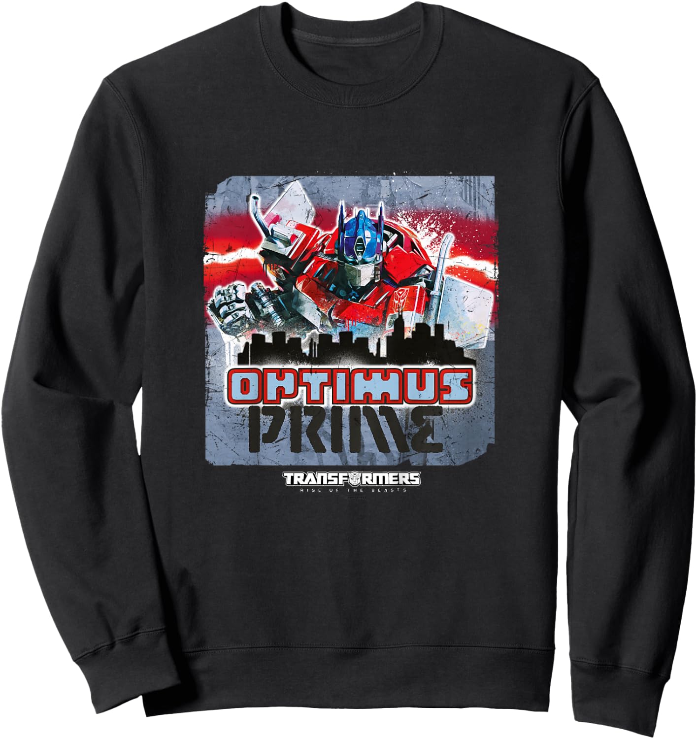 Transformers: Rise of the Beasts Optimus Distressed Shot Sweatshirt - Sweatshirt | Black
