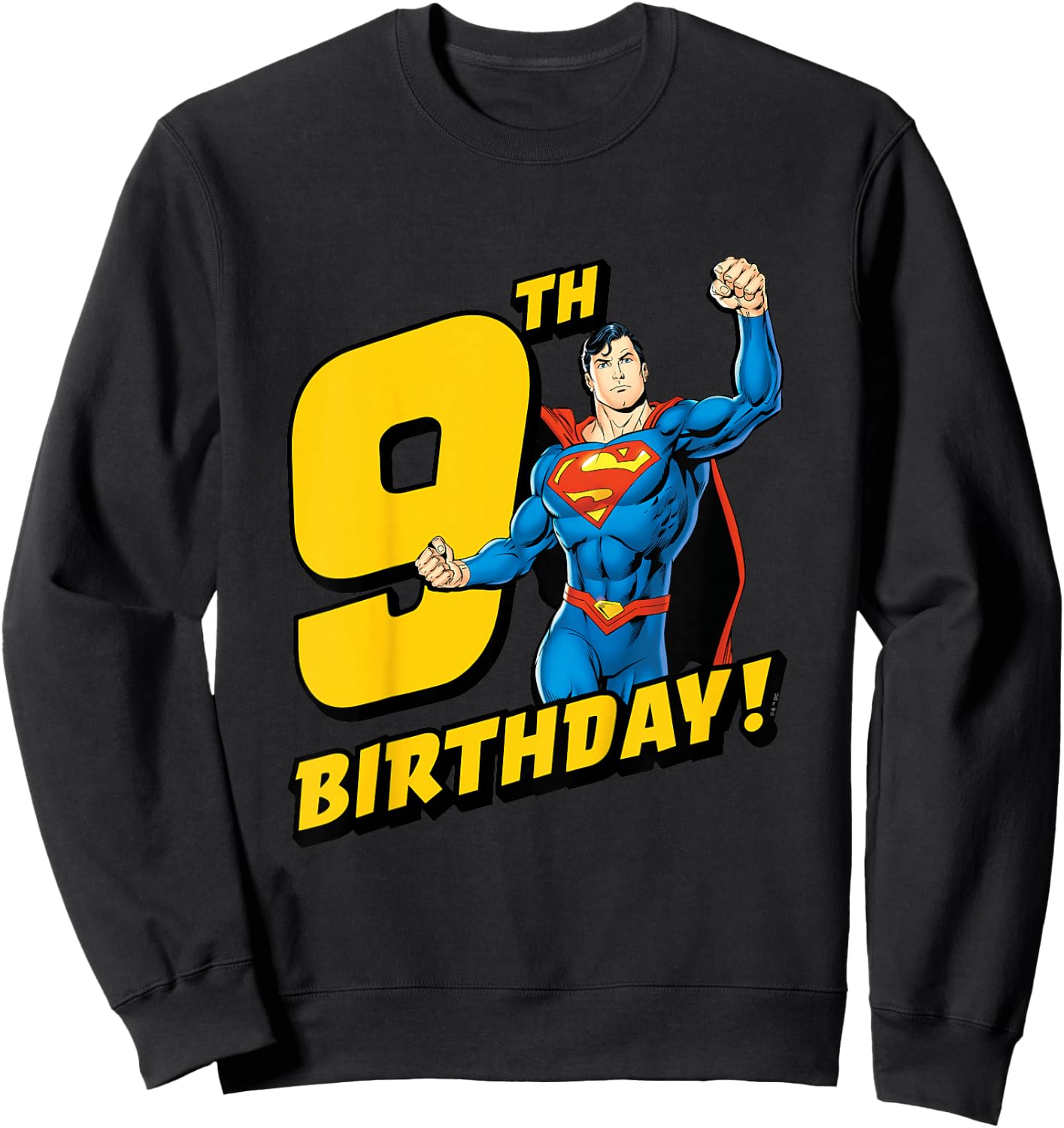 Kids Superman 9th Birthday Sweatshirt - Sweatshirt | Black