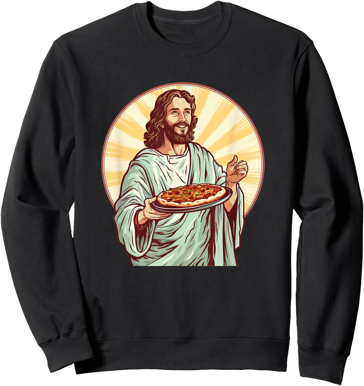 Jesus Pizza for holy Food and Lunch Time Lovers Sweatshirt - Sweatshirt | Black