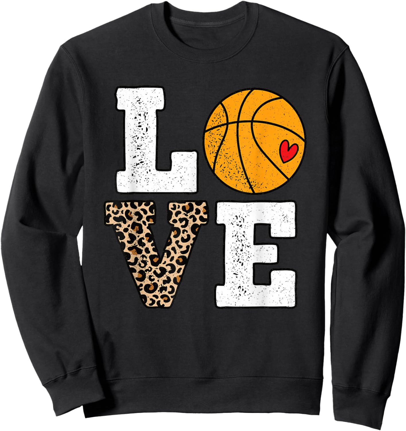 Cute Basketball Love Women Girls Kids Sweatshirt - Sweatshirt | Black