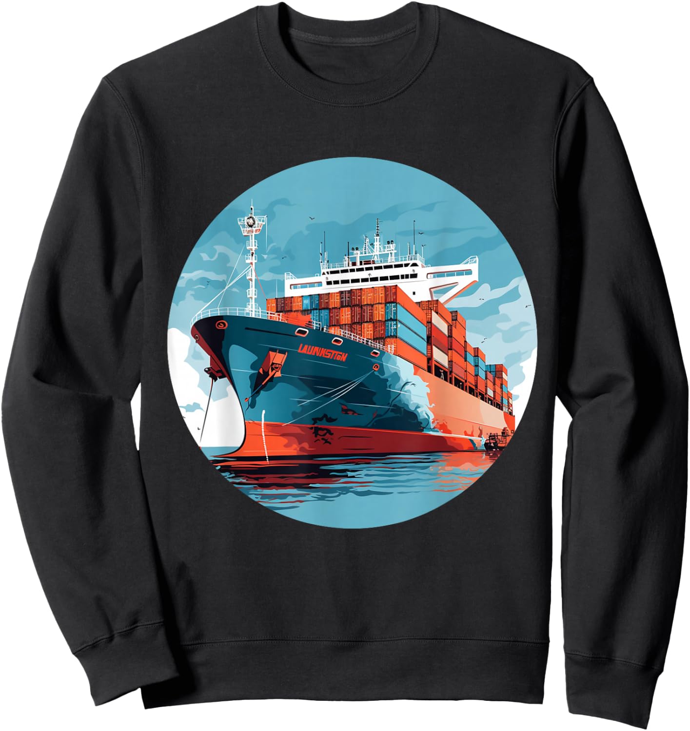 Big Transport Ship for Cargo Container Ships Lovers Sweatshirt - Sweatshirt | Black
