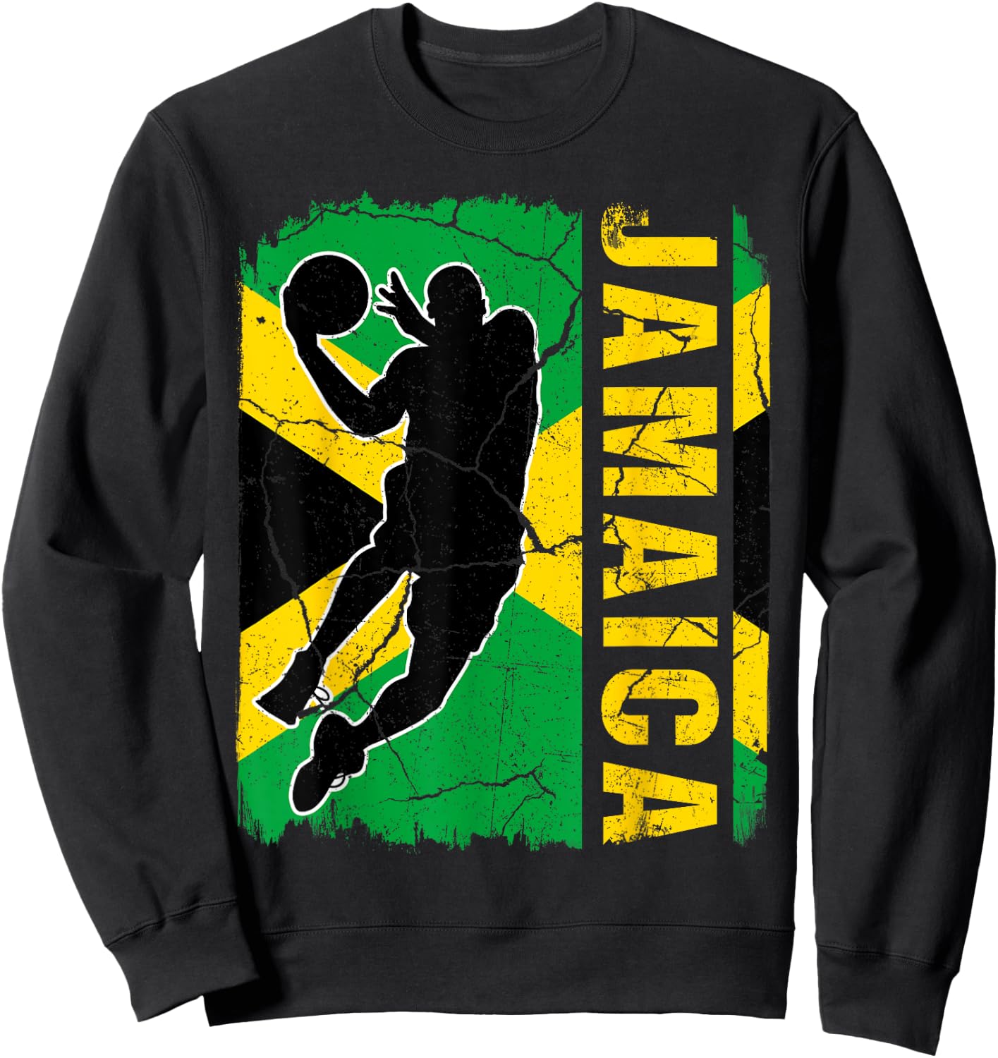 Jamaican Basketball Player Jamaica Flag Basketball Fans Sweatshirt - Sweatshirt | Black