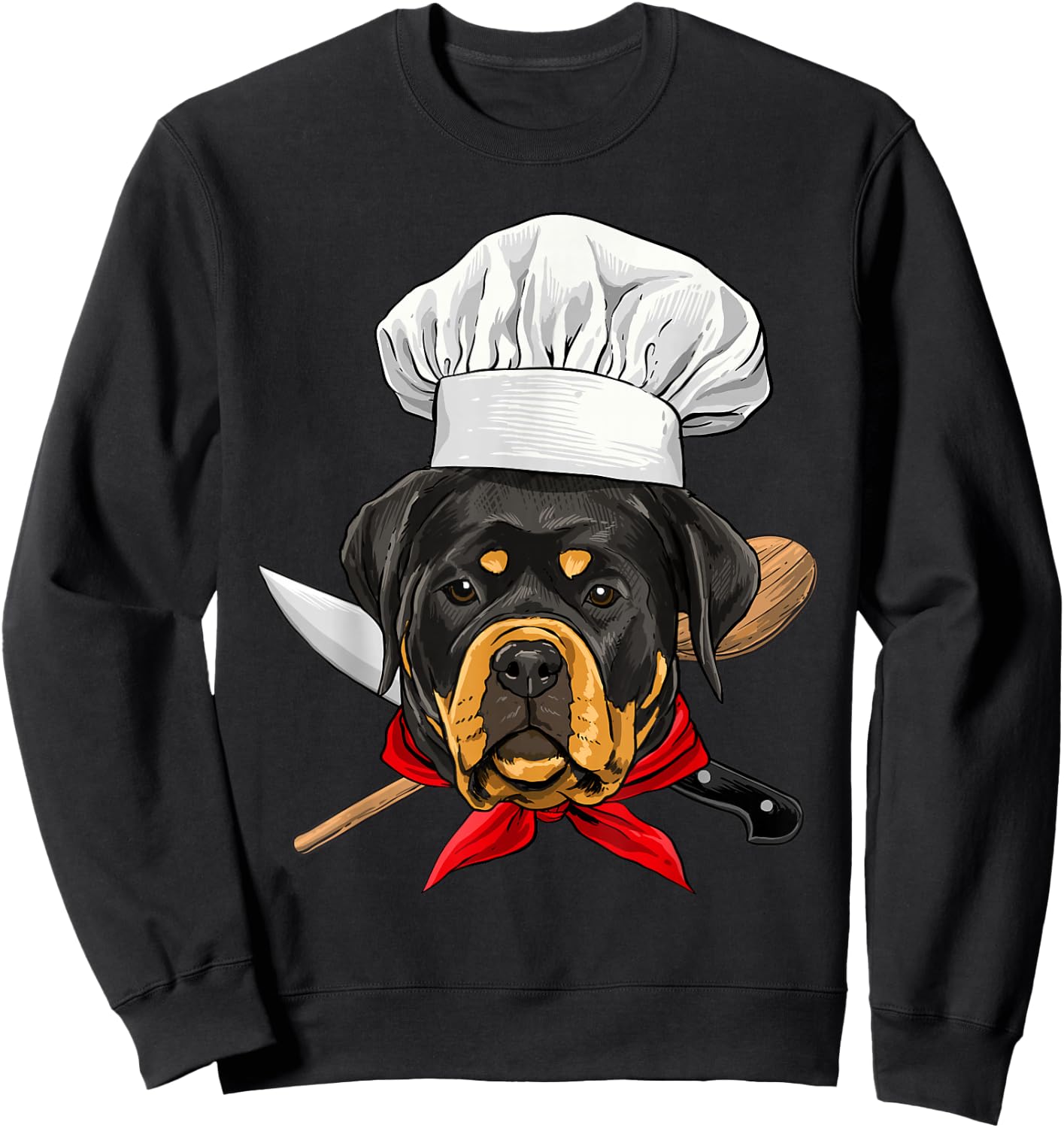Restaurant Rottweiler Chef Cook Cooking Lover Pet Dog Lovers Sweatshirt - Sweatshirt | Black