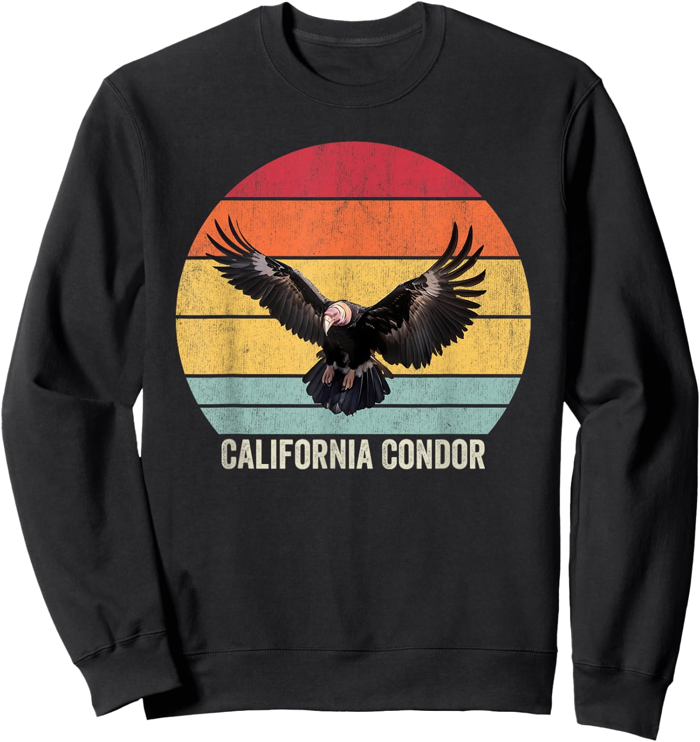 California Condor Vintage , Black, Small, -Kids Sweatshirt - Sweatshirt | Black