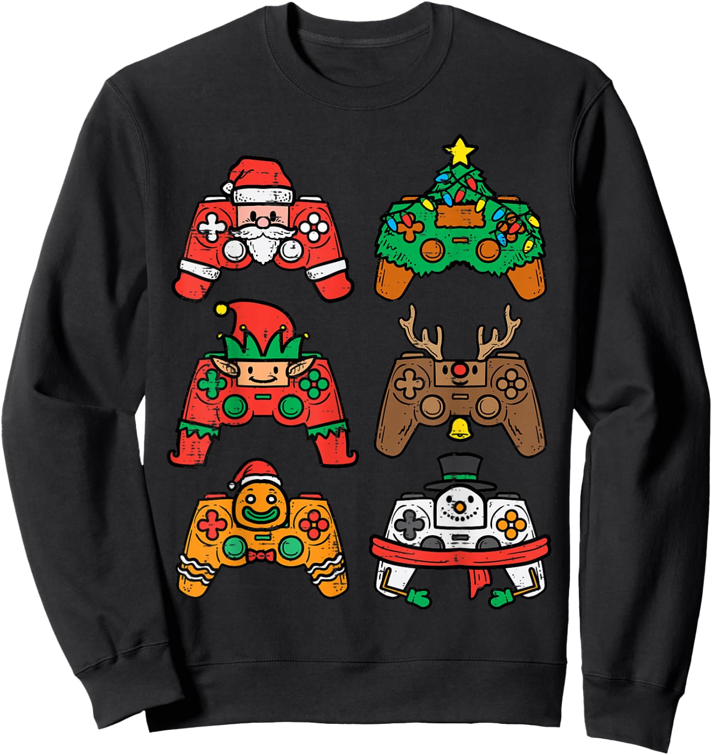 Christmas Gamer Controller Xmas Gaming Men Boys Kids Youth Sweatshirt - Sweatshirt | Black