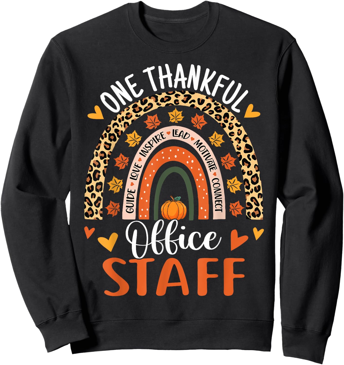 Thankful Office Staff Thanksgiving School Secretary Office Sweatshirt - Sweatshirt | Black