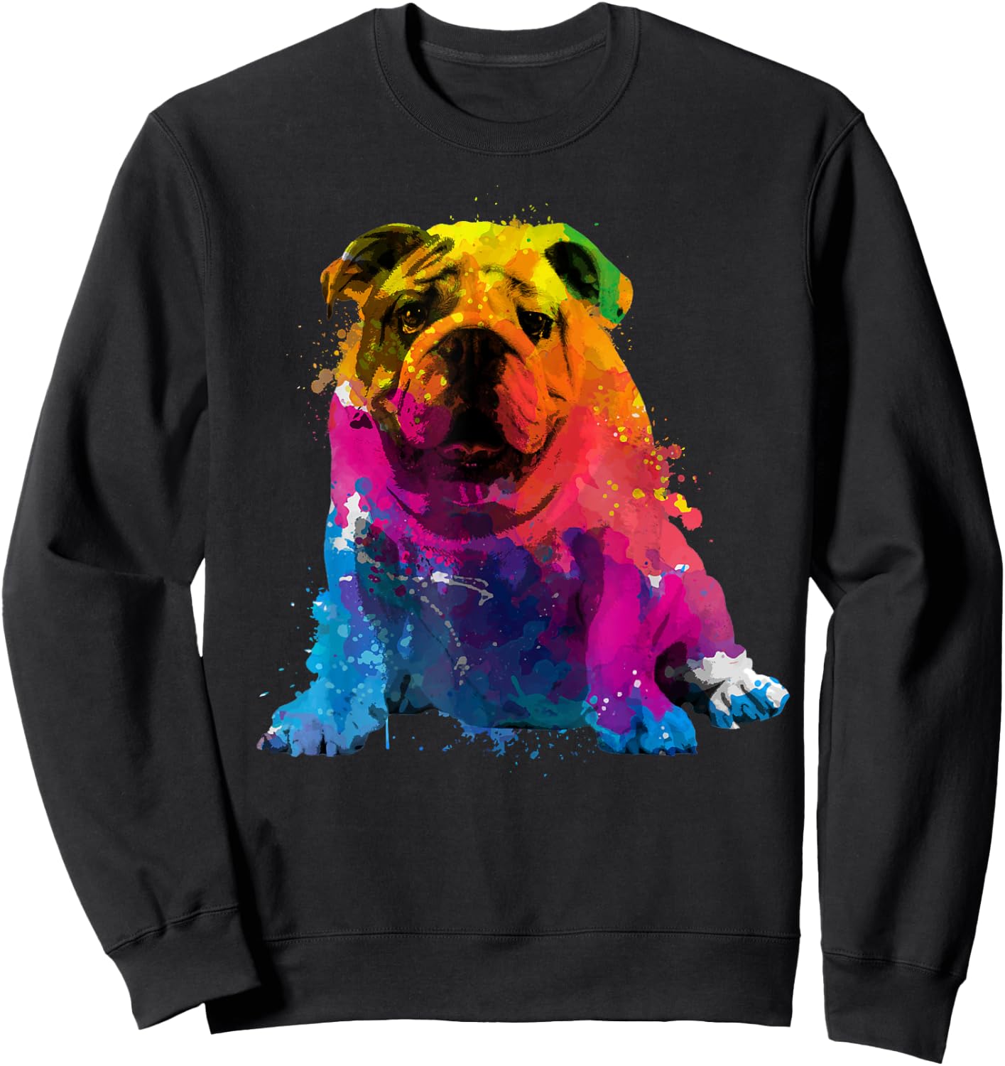 Cool Bulldog Art Women Dog English Bulldog Lover Sweatshirt - Sweatshirt | Black