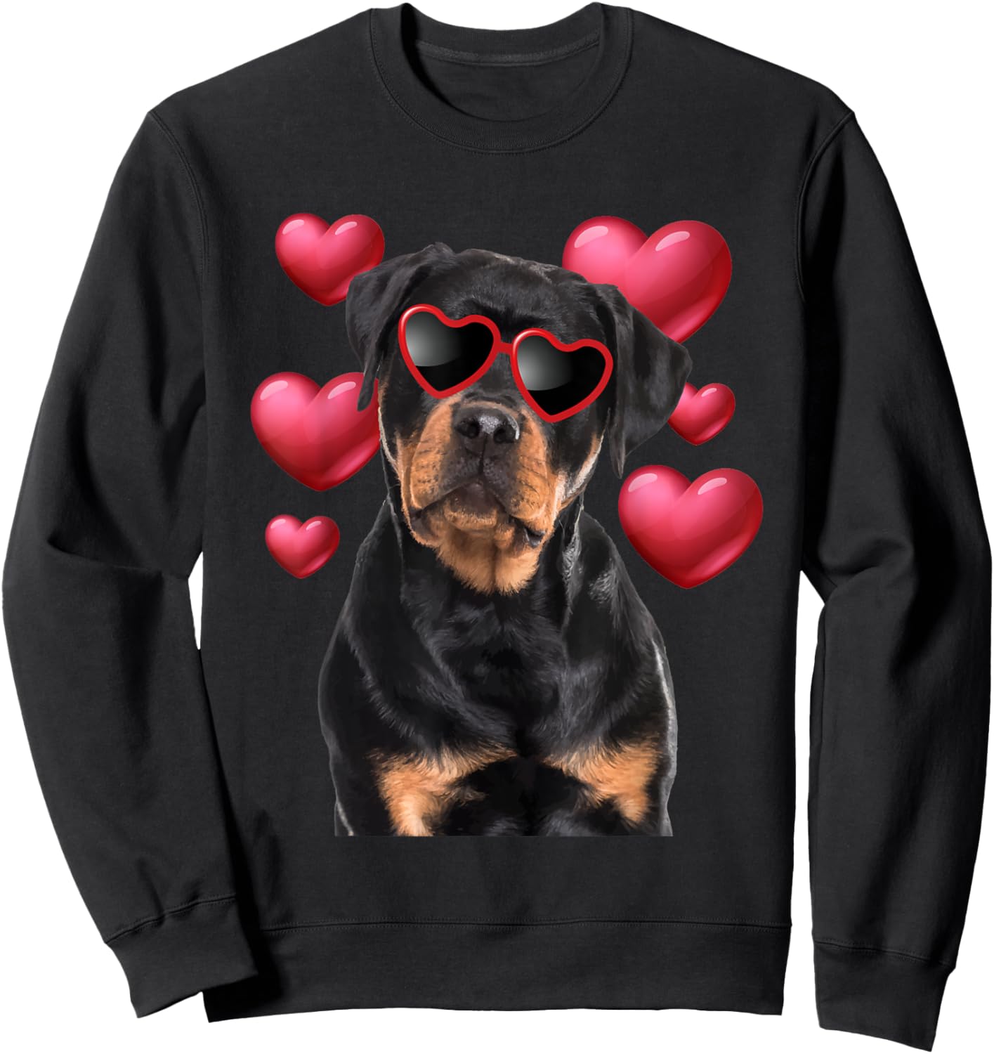 Valentines Rottweiler - Dog Breeder Puppy Lover Sweatshirt - Sweatshirt | Black