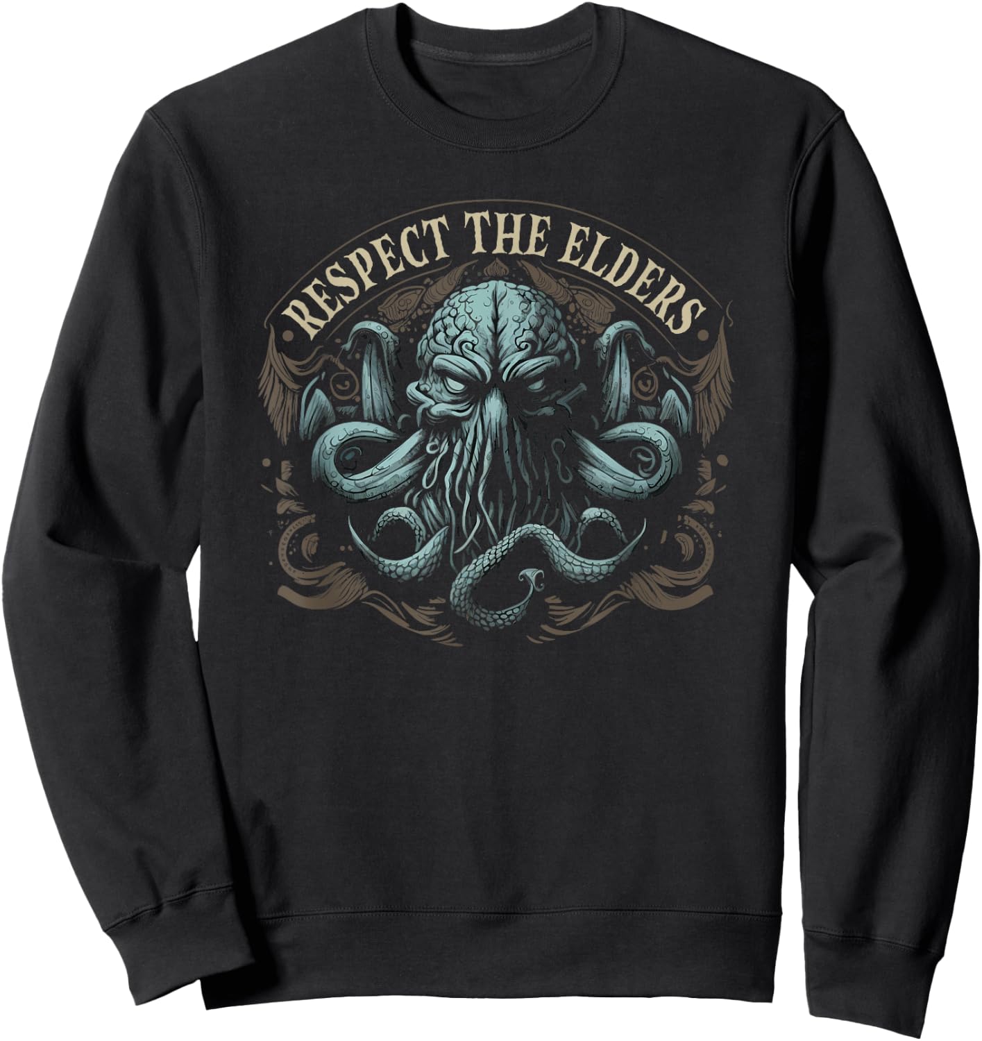 Cthulhu Respect The Elders, Cosmic Horror Cthulhu Sweatshirt - Sweatshirt | Black