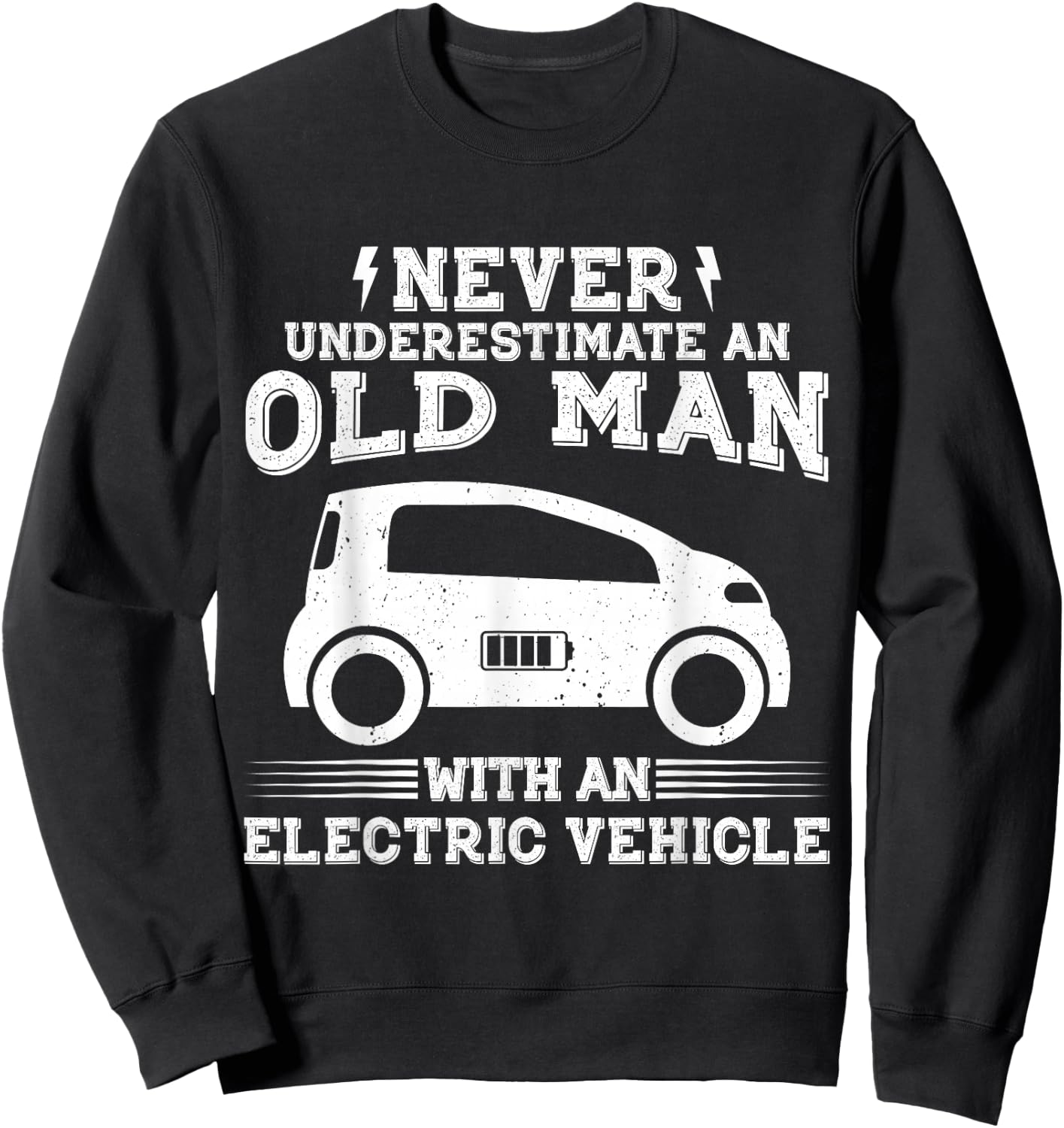 Funny Electric Vehicle - EV Car Electric Men Sweatshirt - Sweatshirt | Black
