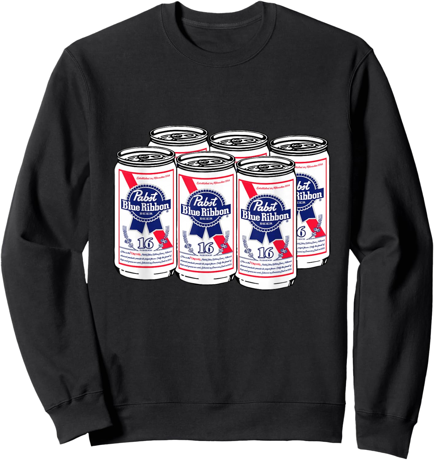 Pabst Blue Ribbon Cans Art Sweatshirt - Sweatshirt | Black