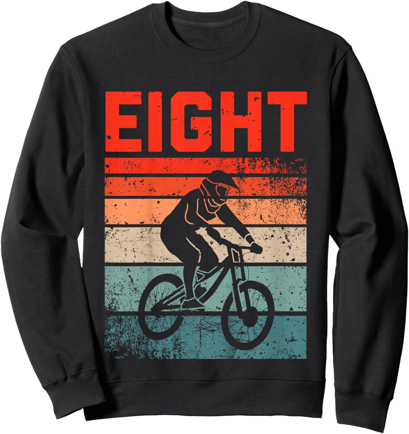 8 Year Old MTB Mountainbike Biker Birthday Boys Biking 8th Sweatshirt - Sweatshirt | Black