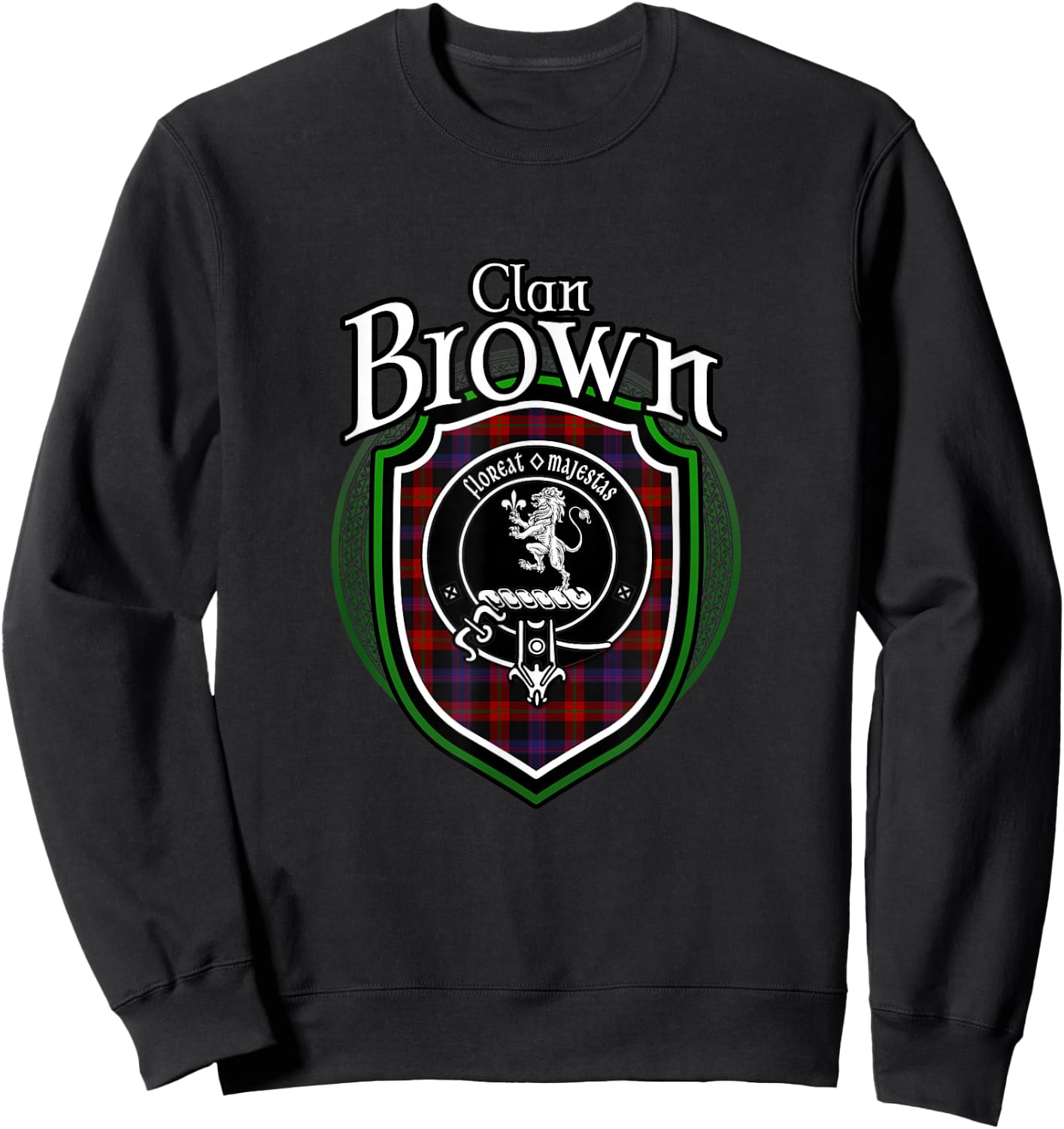 Brown Clan Crest | Scottish Clan Brown Family Crest Badge Sweatshirt - Sweatshirt | Black