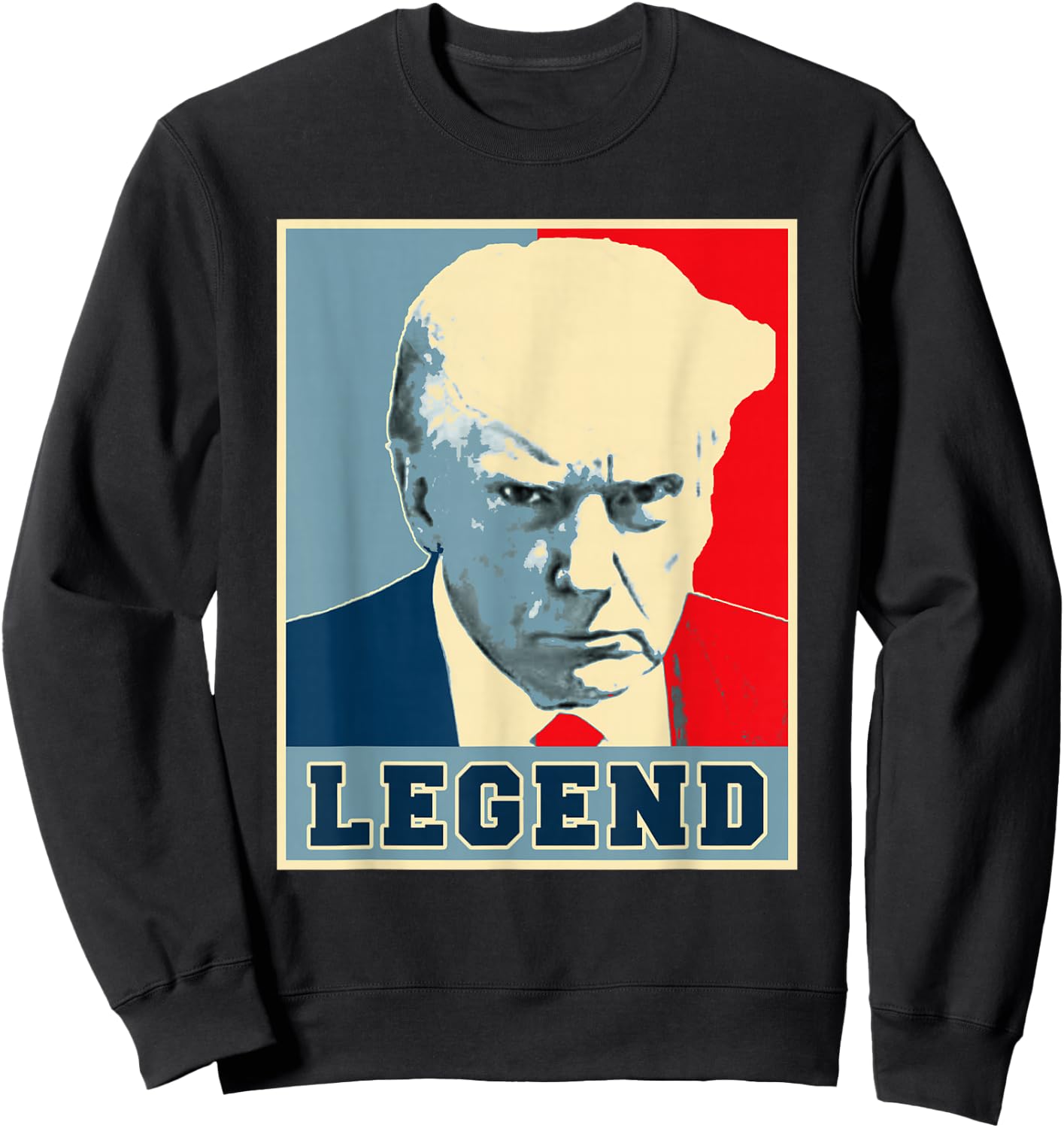 Donald Trump Mug Shot 2024 President Legend Never Surrender Sweatshirt - Sweatshirt | Black