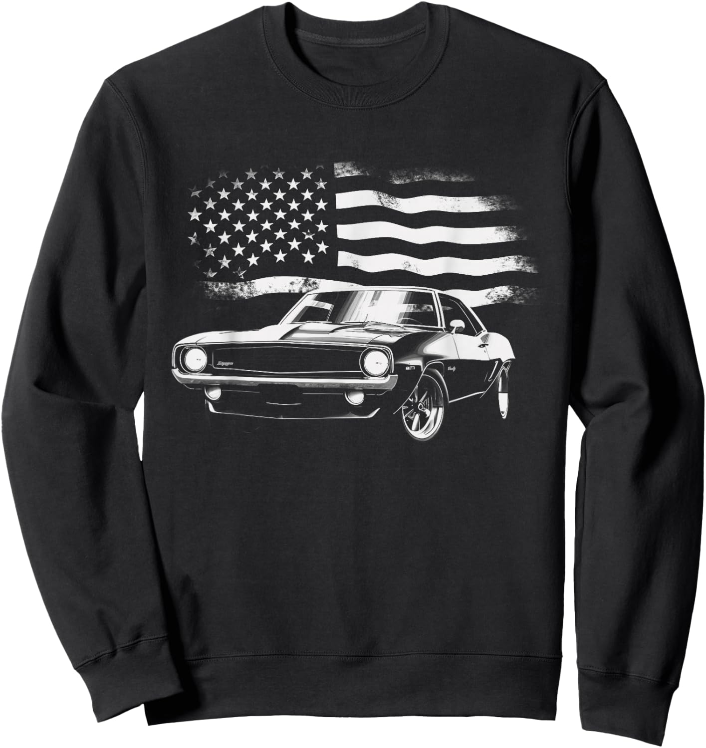 Vintage Classic Muscle Car Sweatshirt - Sweatshirt | Black